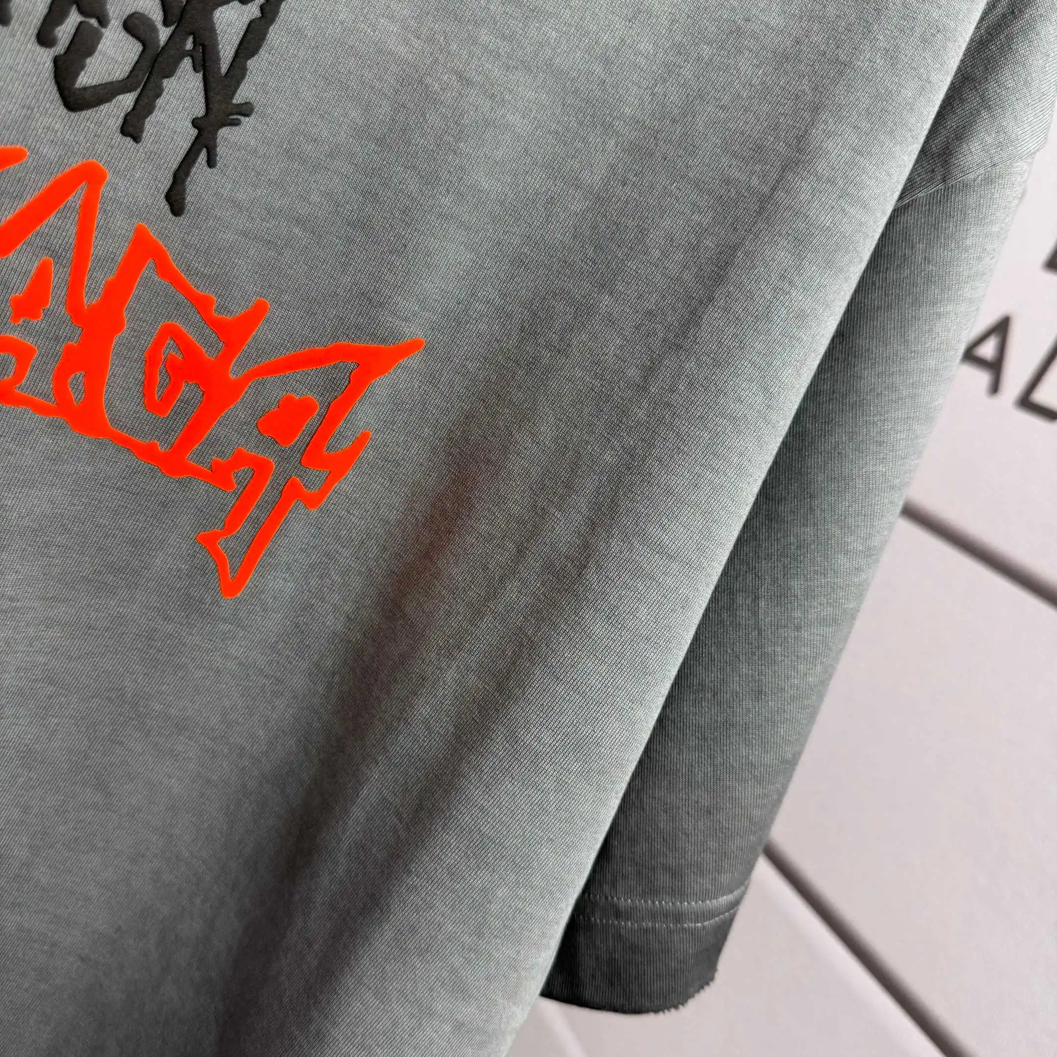 Logo-Embroidered Distressed Cotton T-Shirt D14512524 — view 6