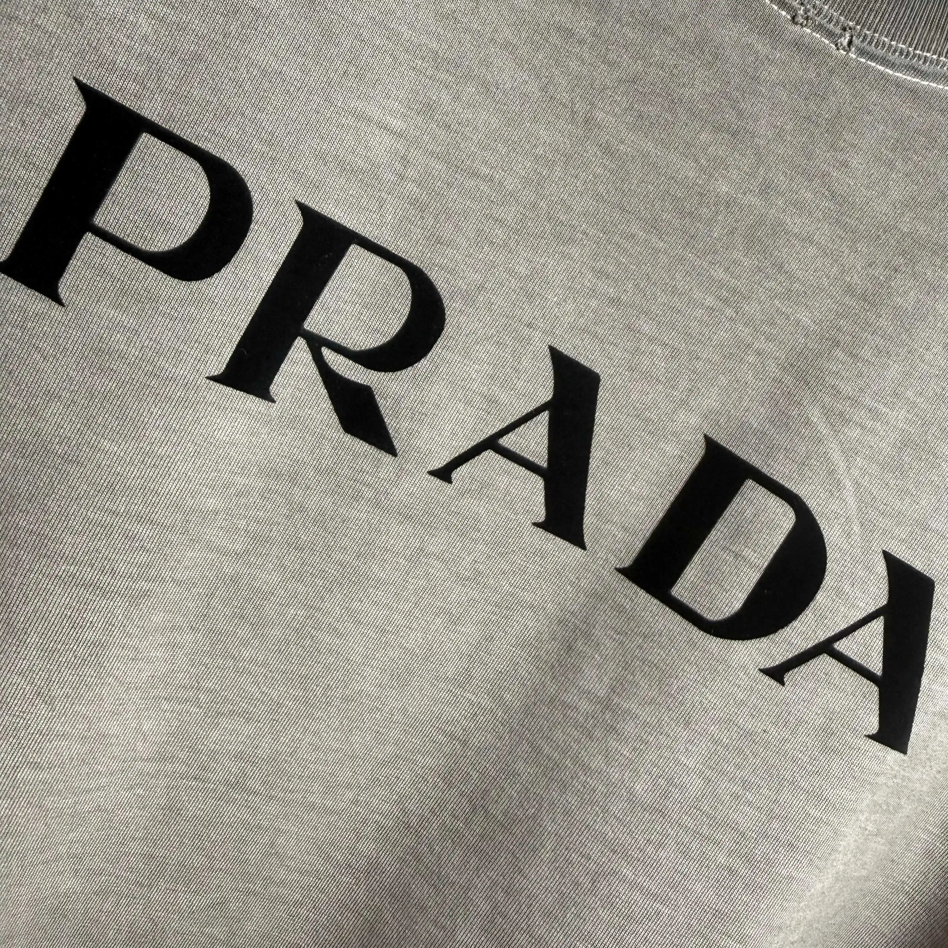 Logo Flocked Distressed Cotton T-Shirt D14512543 — view 5