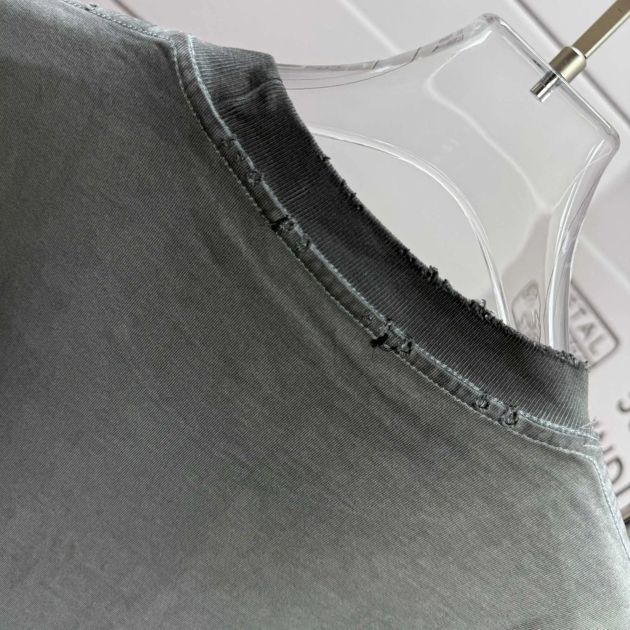 Logo Flocked Washed Cotton T-Shirt D14512542 — view 8