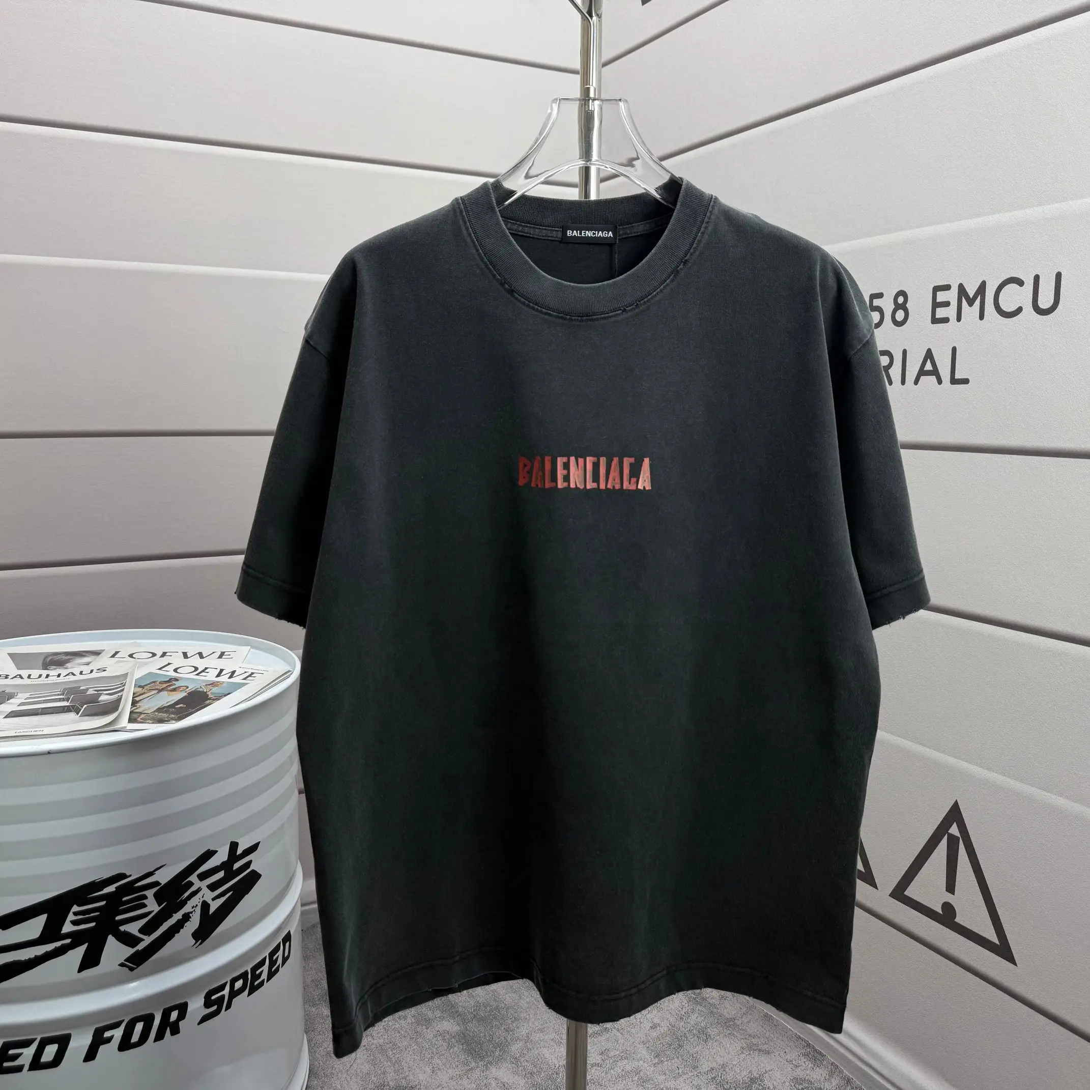 Logo Print Distressed Washed Cotton T-Shirt D15015543 — view 2