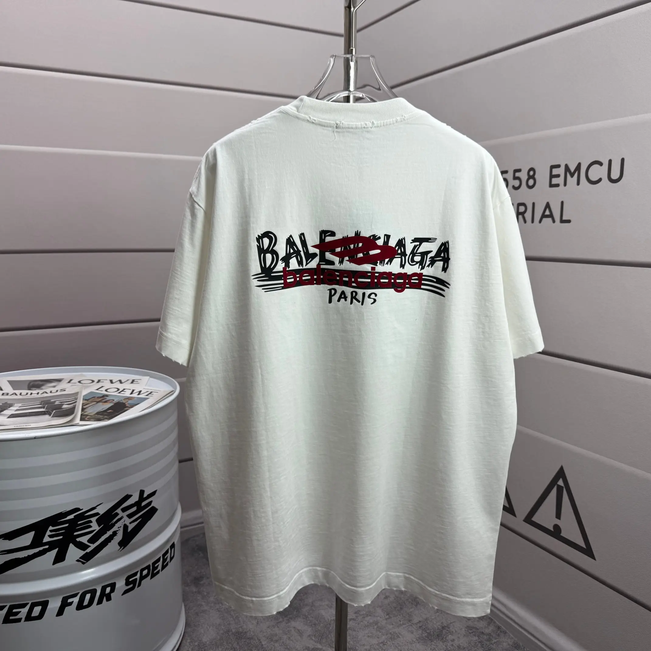 Logo Print Distressed Cotton T-Shirt D15015546