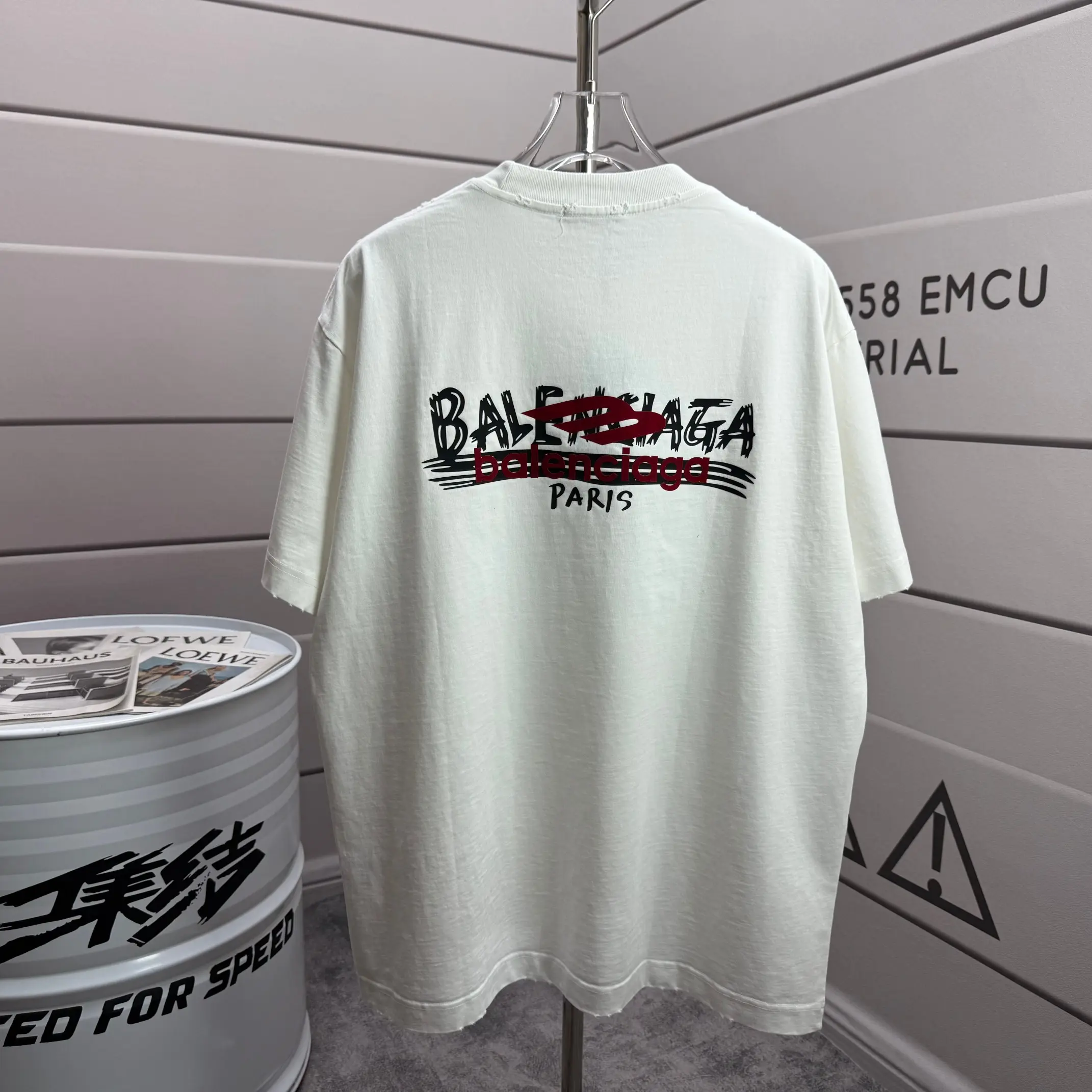 Logo Print Distressed Cotton T-Shirt D15015546