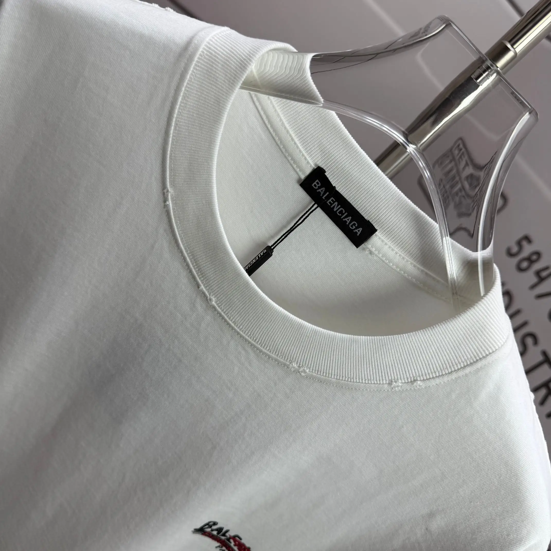 Logo Print Distressed Cotton T-Shirt D15015546 — view 3