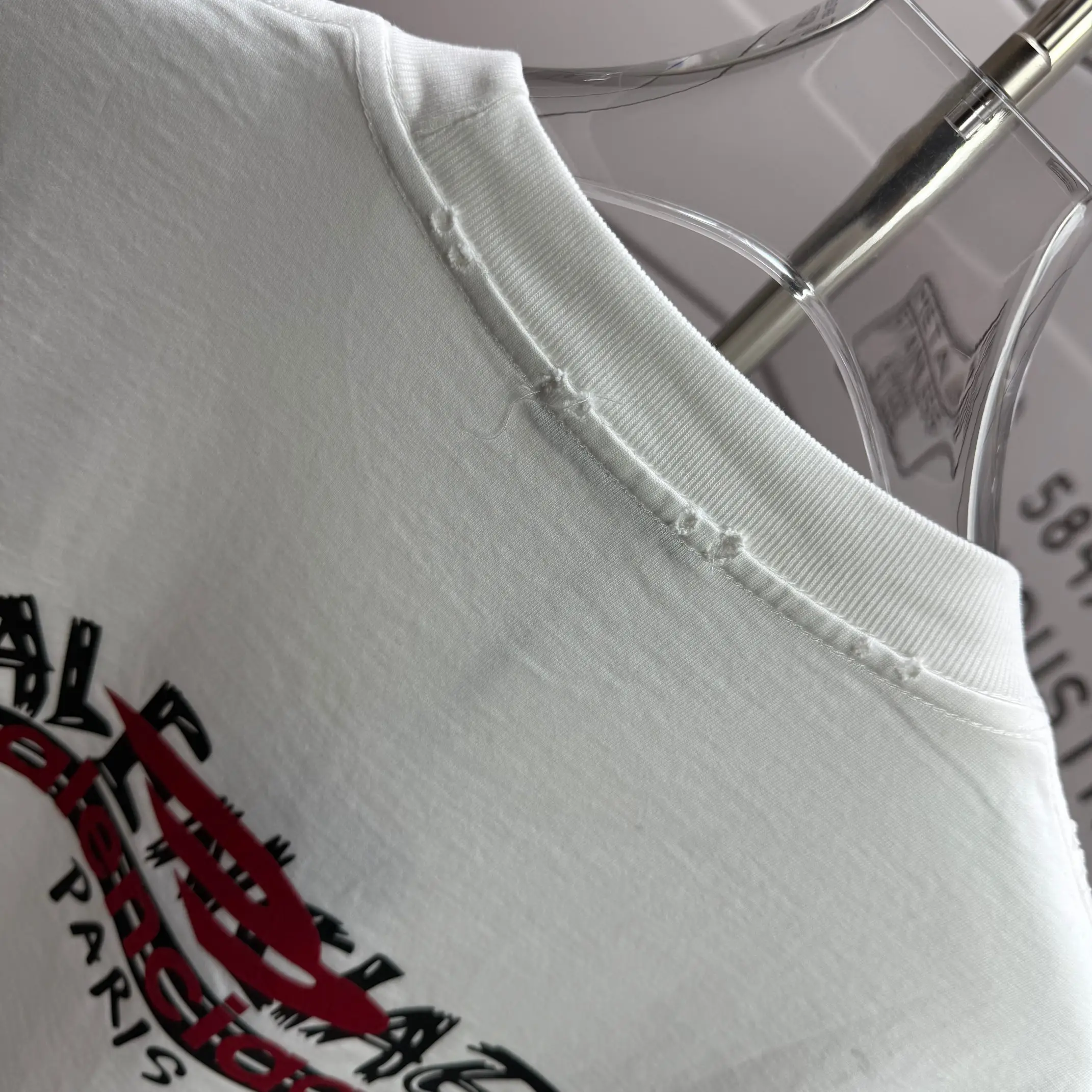Logo Print Distressed Cotton T-Shirt D15015546 — view 8