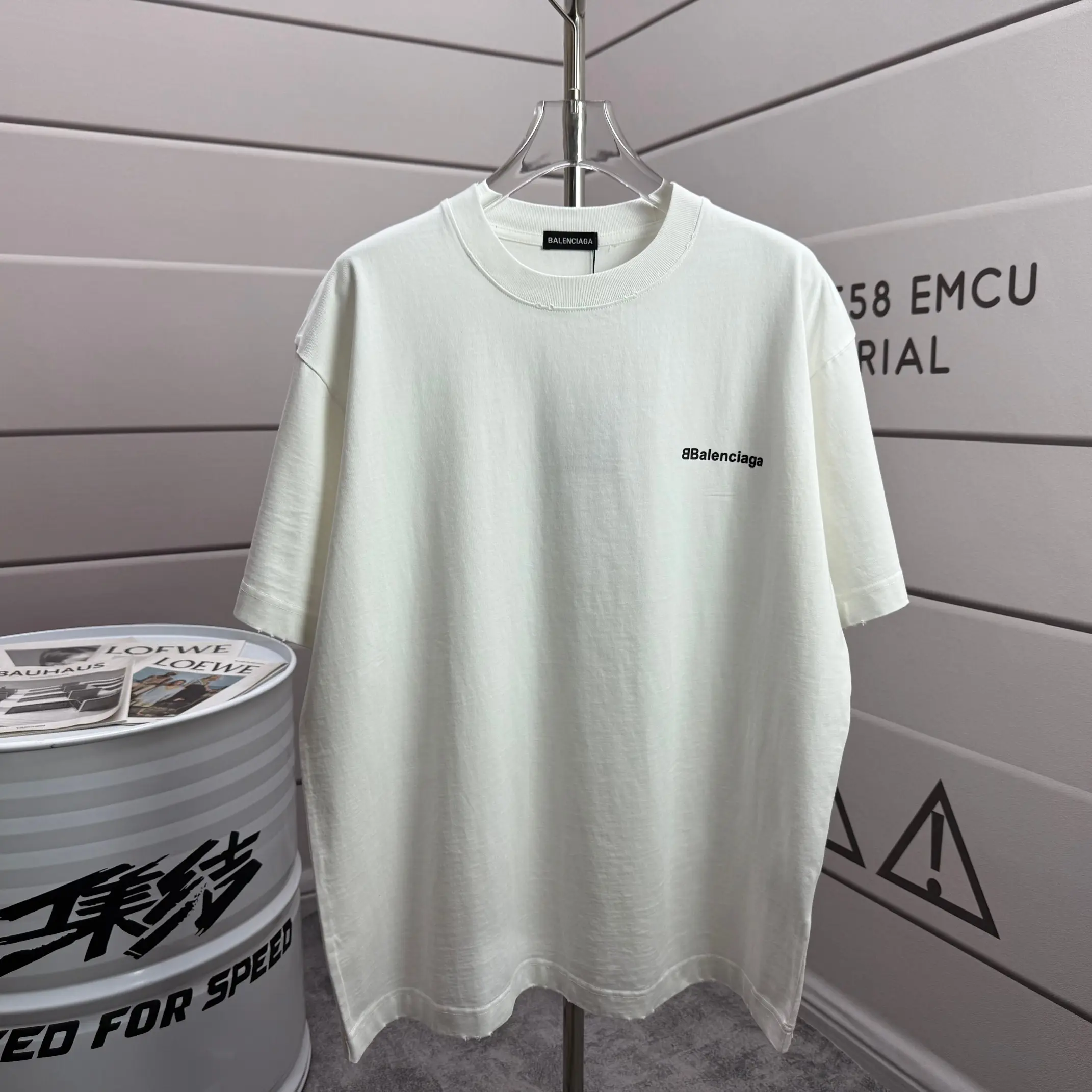 Logo Print Distressed Cotton T-Shirt D15015549