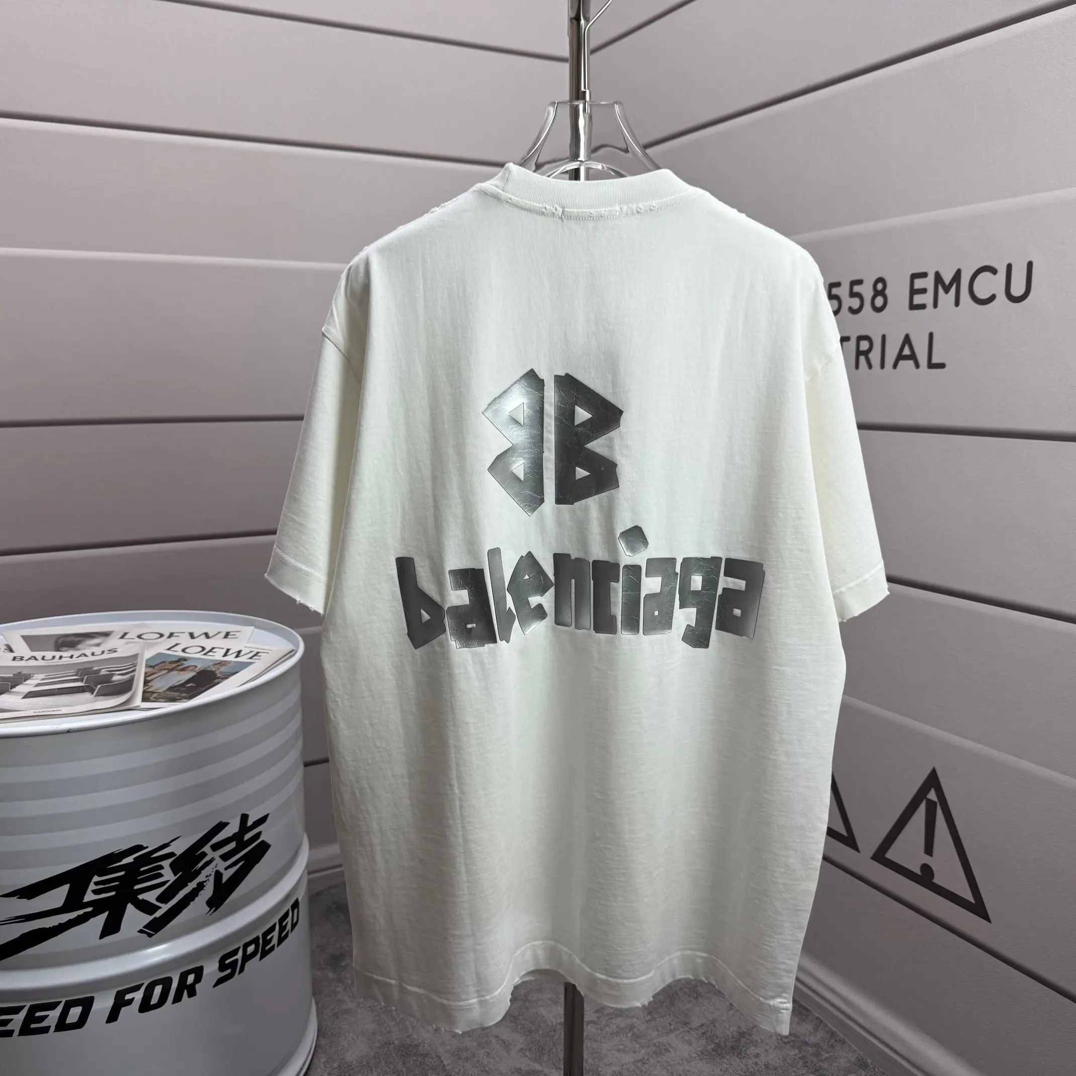 Distressed Logo-Print Cotton-Jersey T-Shirt D15015552 — view 2