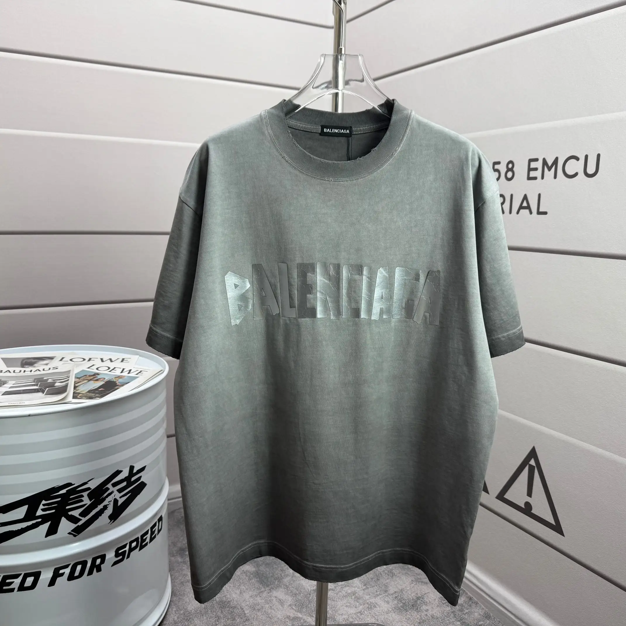 Logo-Print Distressed Washed Cotton T-Shirt D15015554