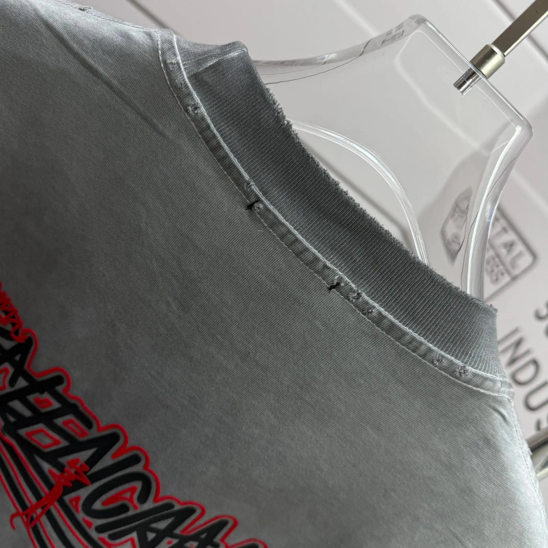 Distressed Logo-Print Cotton-Jersey T-Shirt D15015517 — view 8