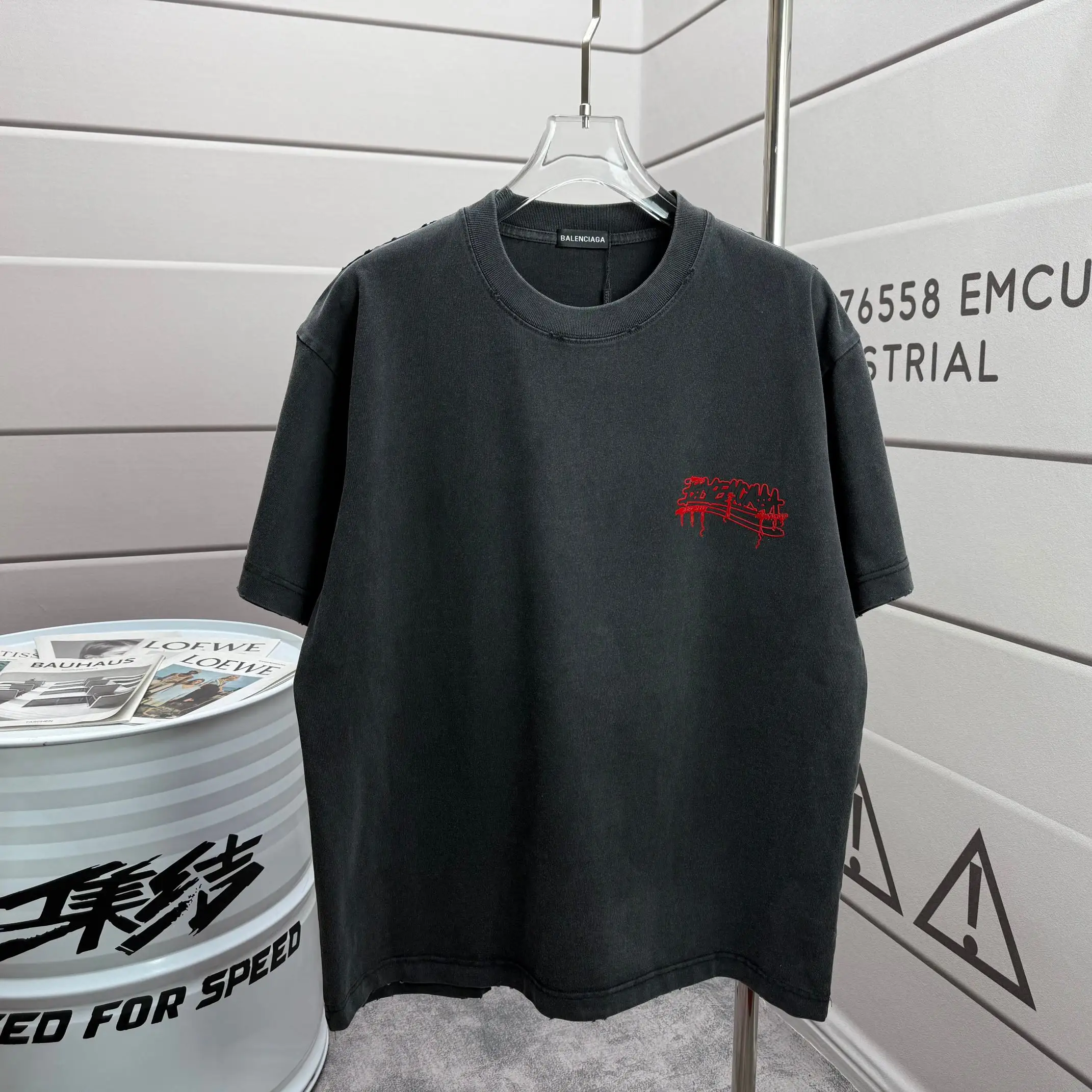 Distressed Logo-Print Cotton-Jersey T-Shirt D15015516 — view 2