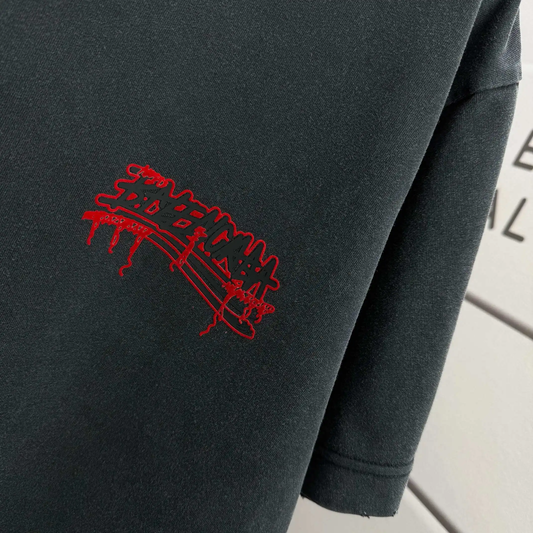 Distressed Logo-Print Cotton-Jersey T-Shirt D15015516 — view 6