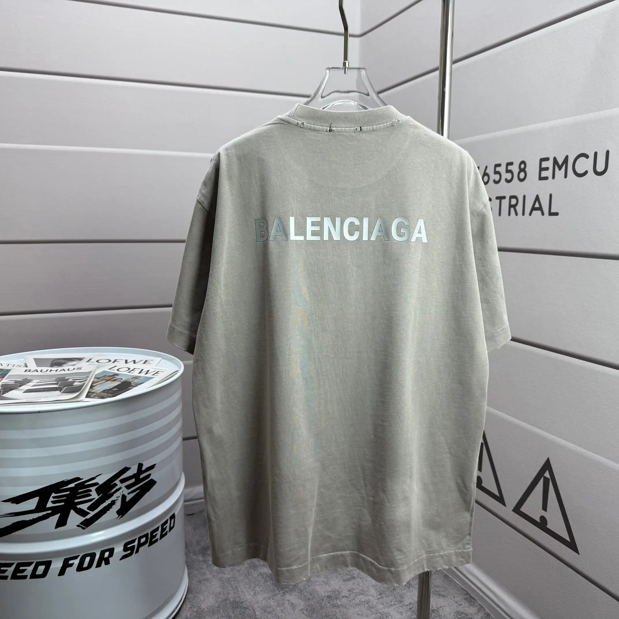 Logo-Print Distressed Washed Cotton T-Shirt D15015522