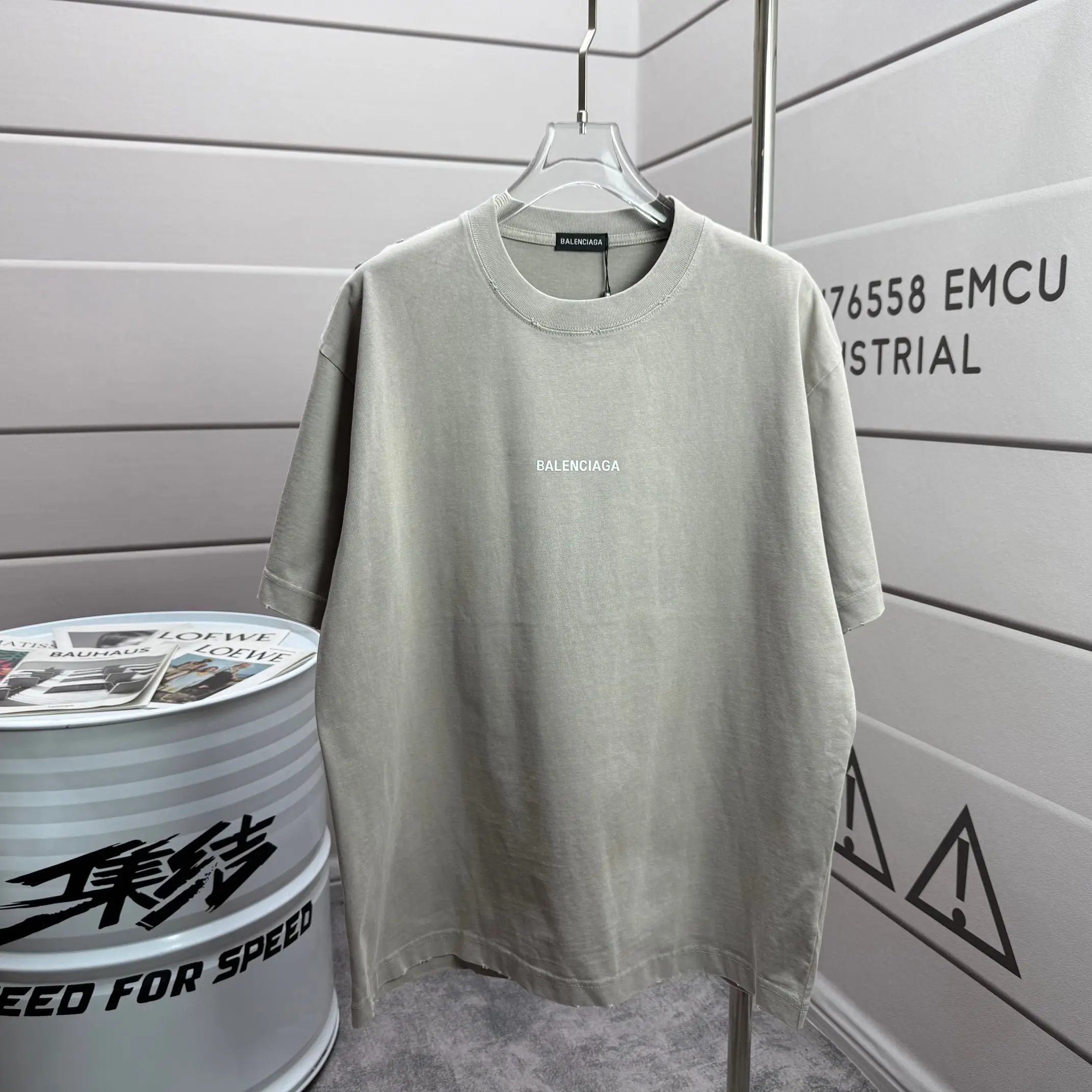 Logo-Print Distressed Washed Cotton T-Shirt D15015522 — view 2