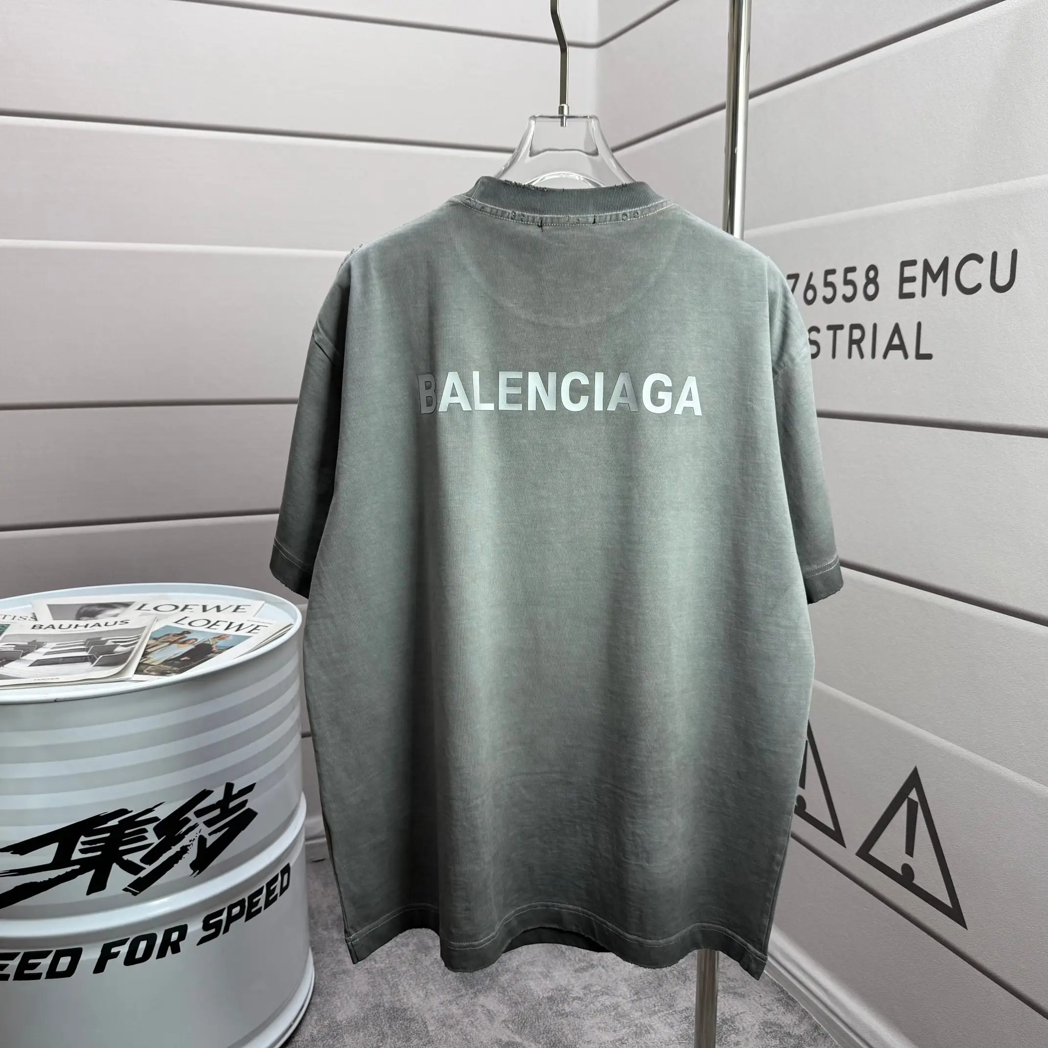 Logo-Print Distressed Washed Cotton T-Shirt D15015521