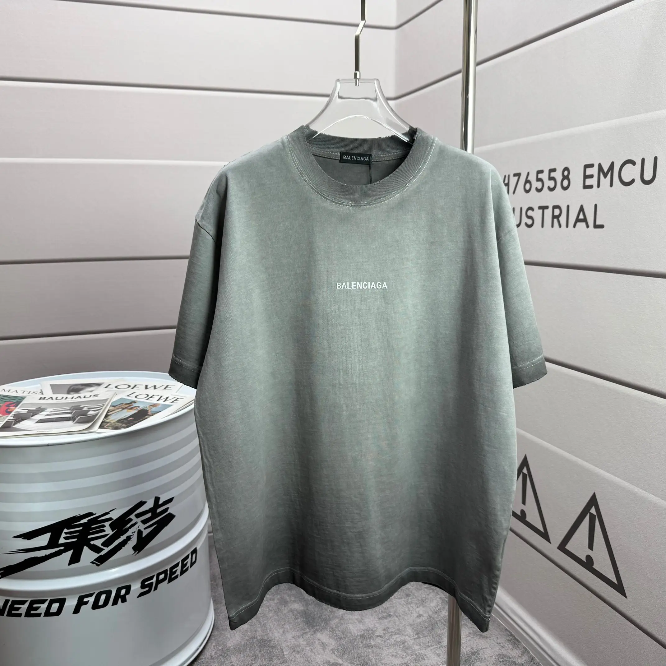 Logo-Print Distressed Washed Cotton T-Shirt D15015521 — view 2