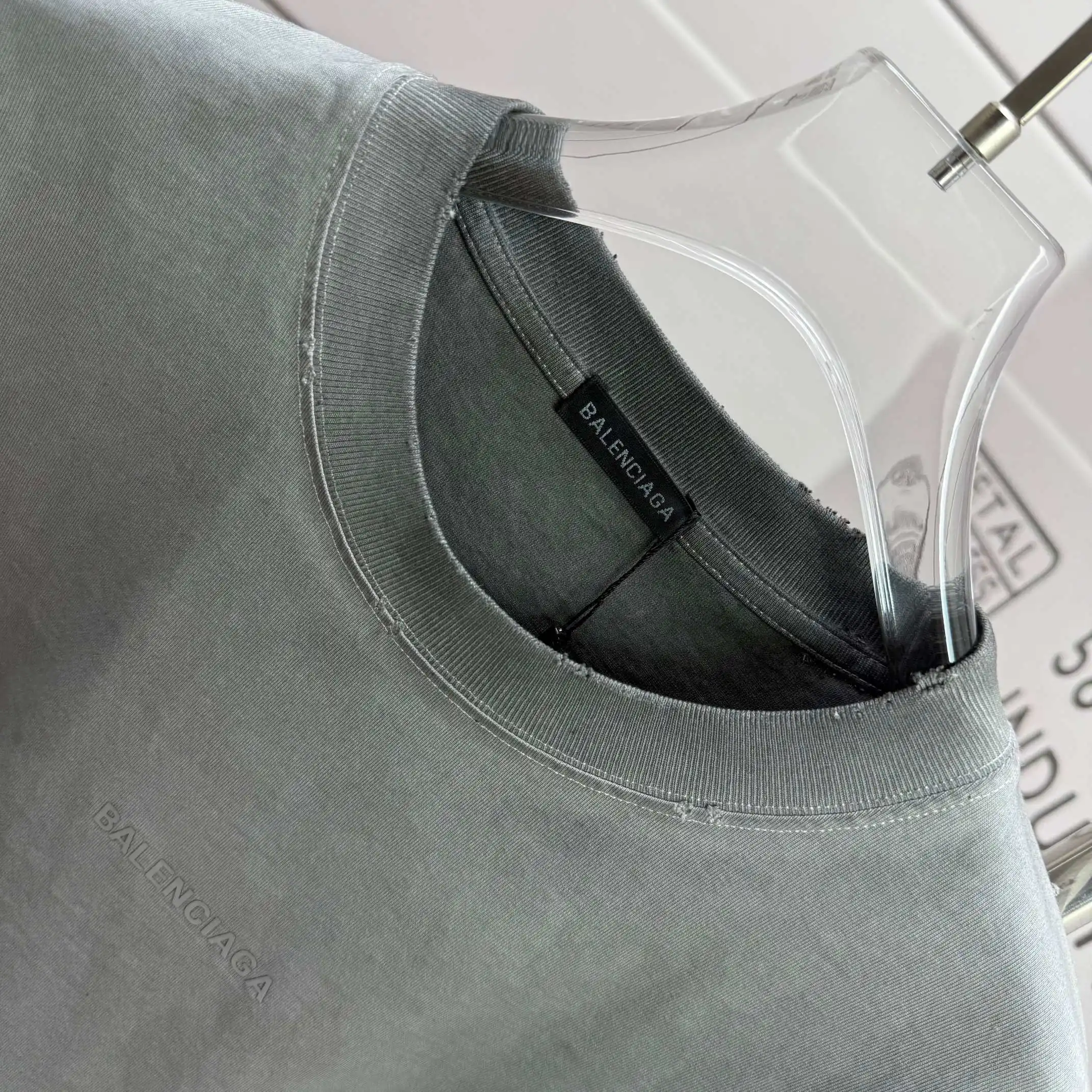 Logo-Print Distressed Washed Cotton T-Shirt D15015521 — view 3