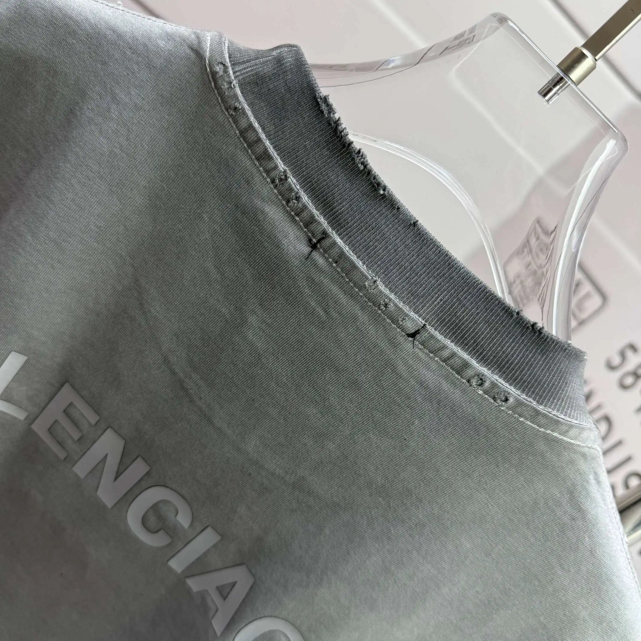 Logo-Print Distressed Washed Cotton T-Shirt D15015521 — view 8