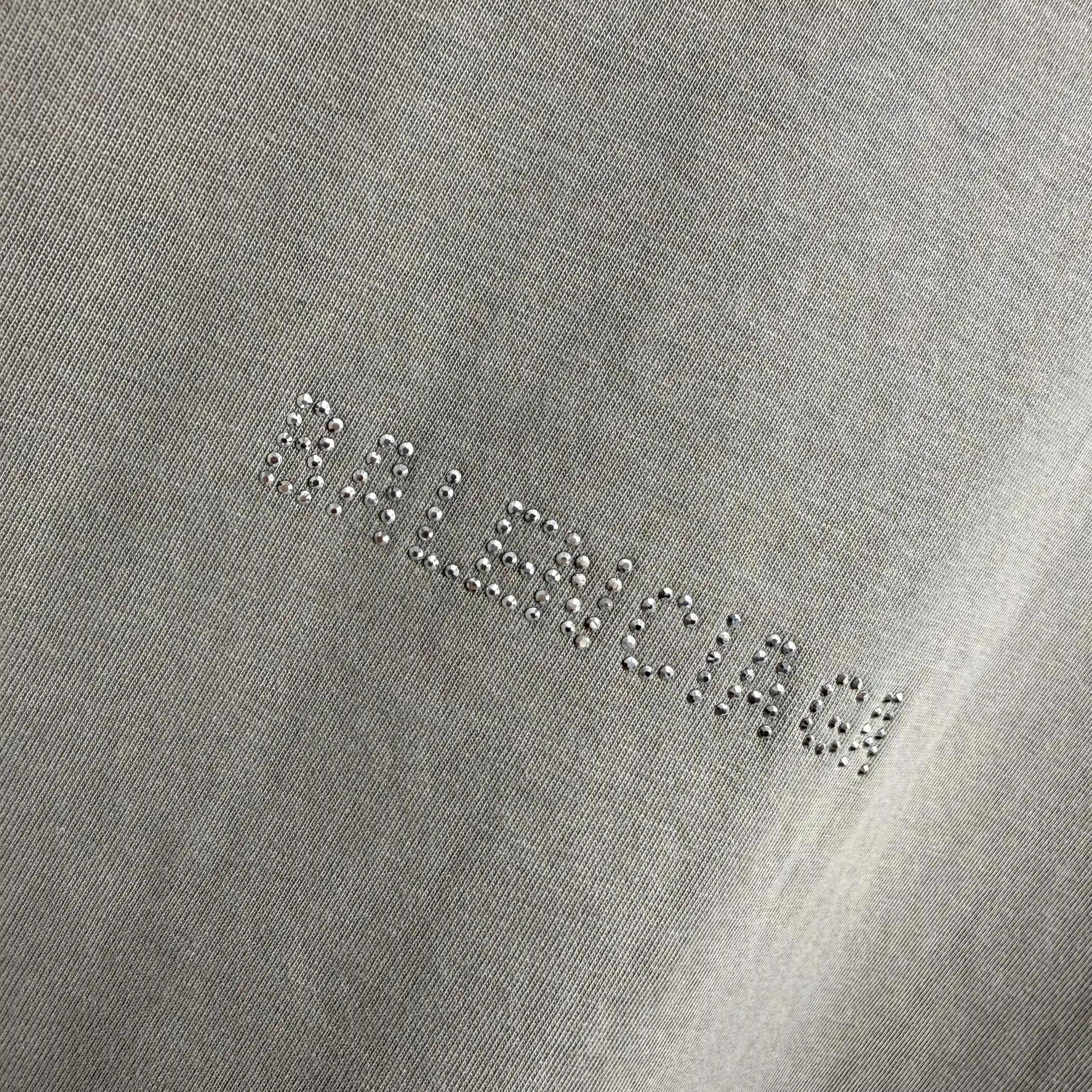Rhinestone Logo Distressed Cotton T-Shirt D15015514 — view 5