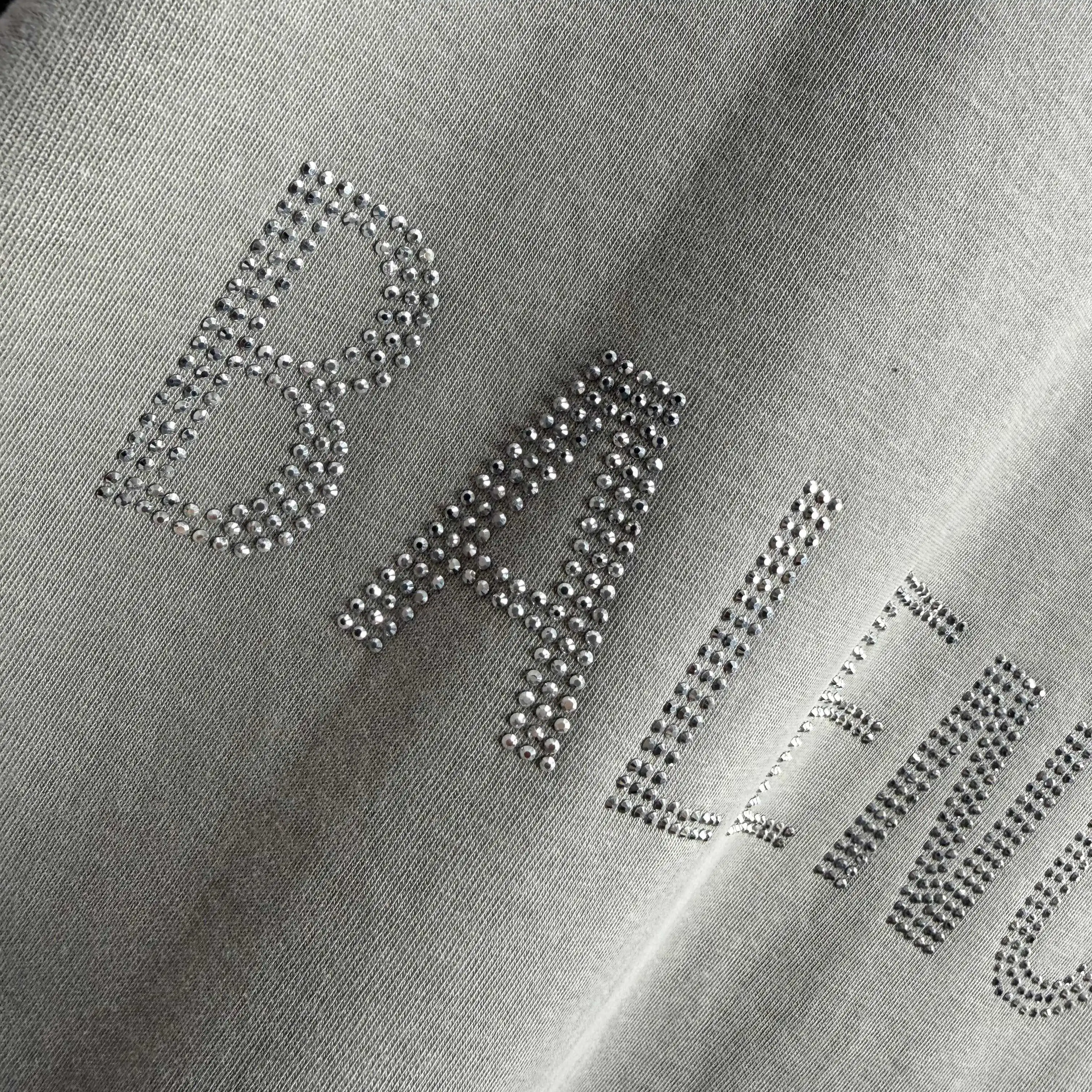 Rhinestone Logo Distressed Cotton T-Shirt D15015514 — view 7