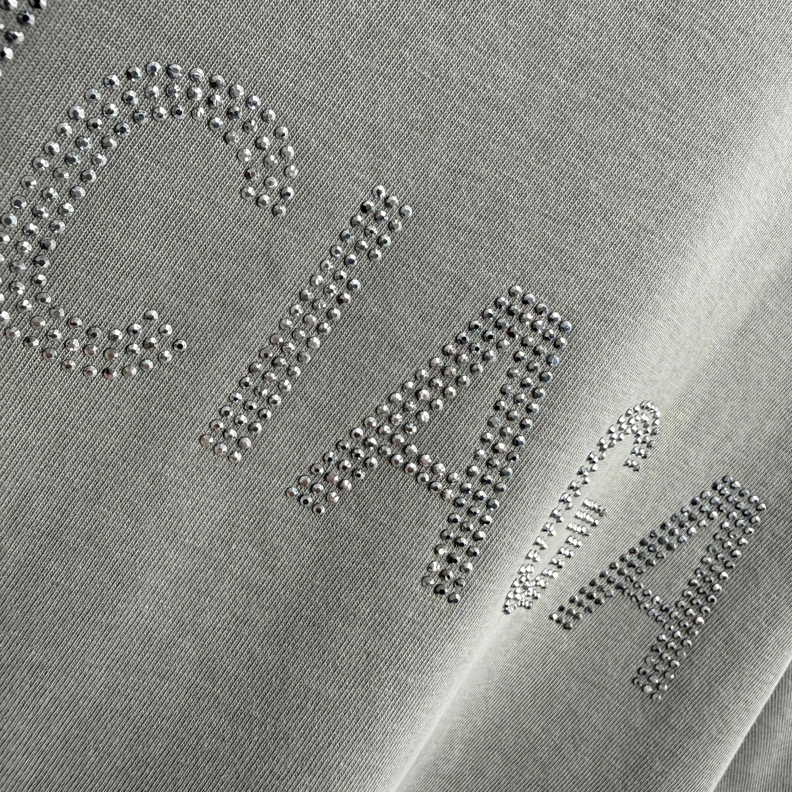 Rhinestone Logo Distressed Cotton T-Shirt D15015514 — view 9