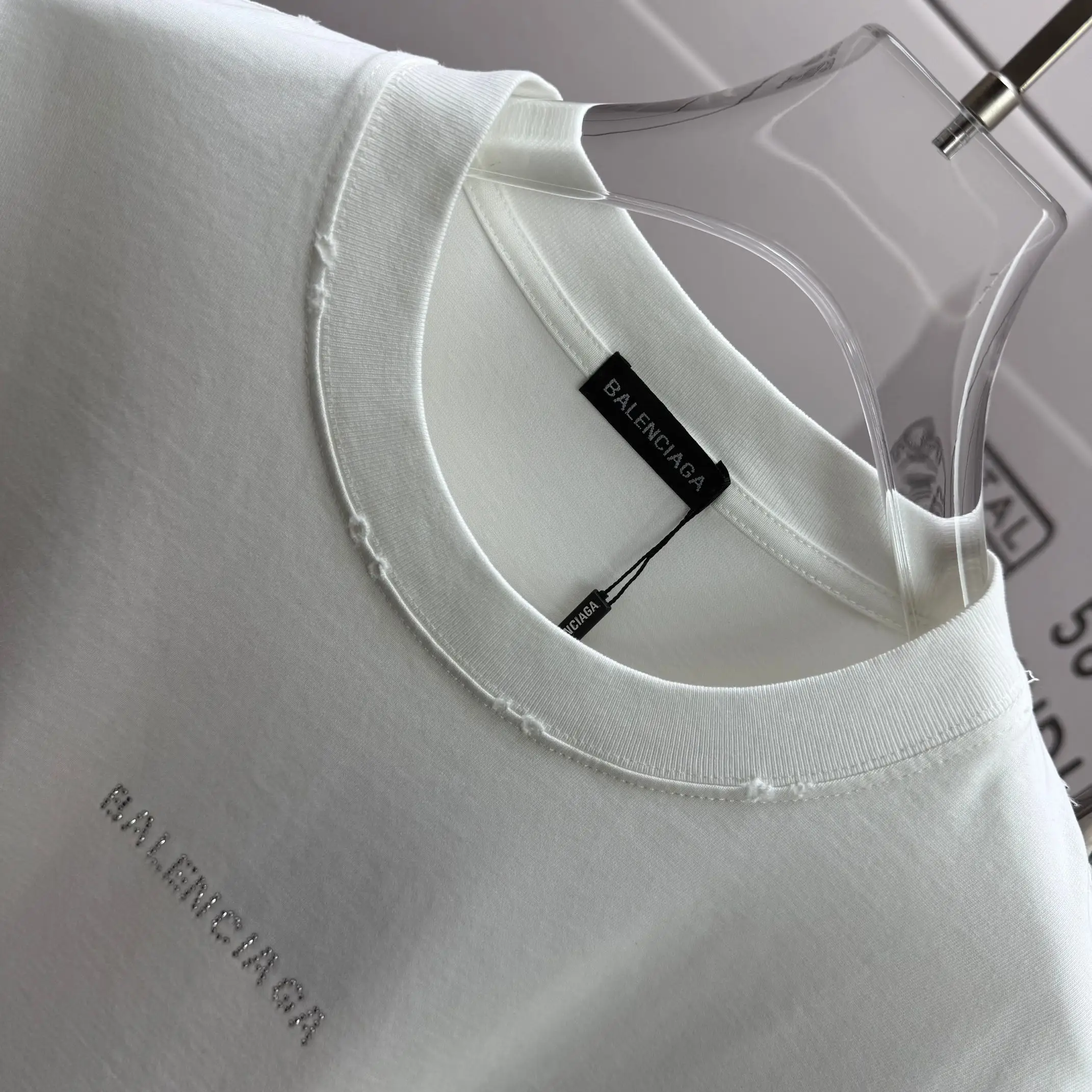 Distressed Rhinestone Logo Oversized T-Shirt D15015512 — view 3