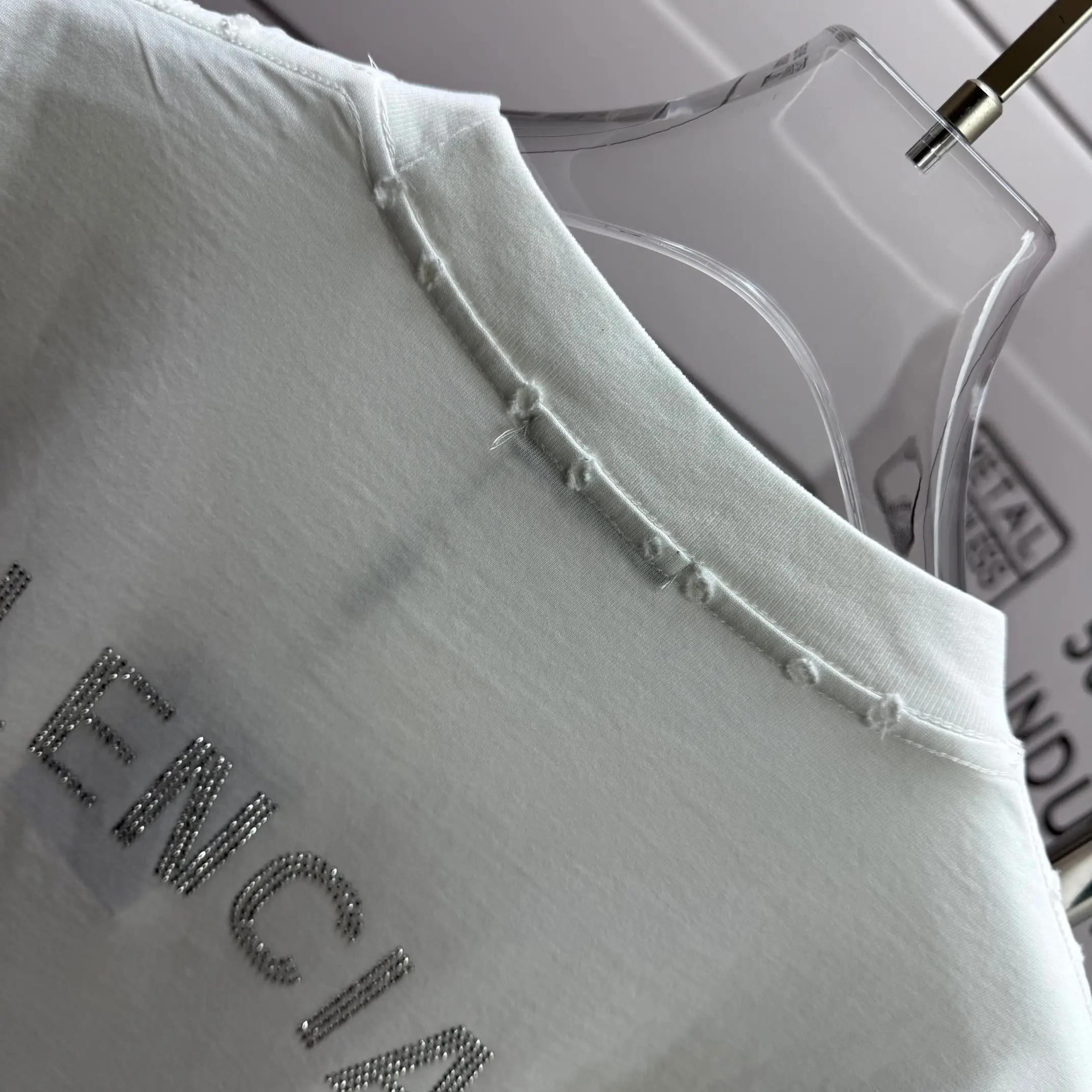 Distressed Rhinestone Logo Oversized T-Shirt D15015512 — view 8