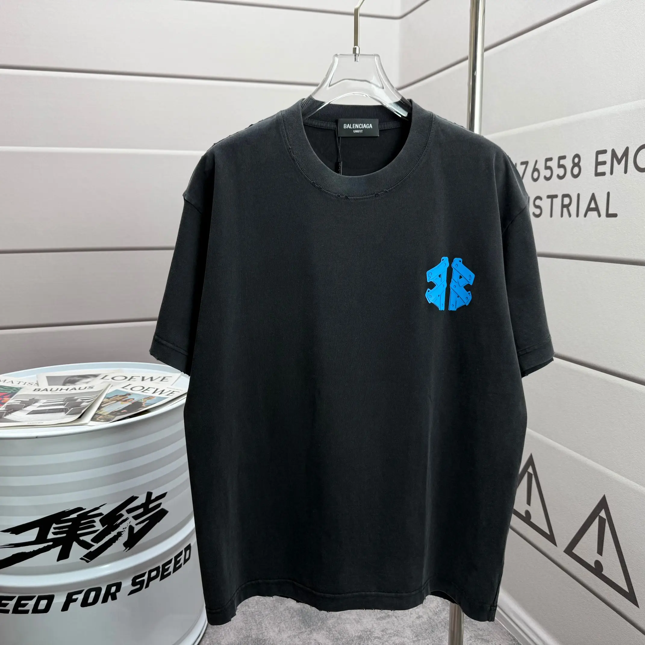 Logo Embroidered Washed Cotton T-Shirt D15012527