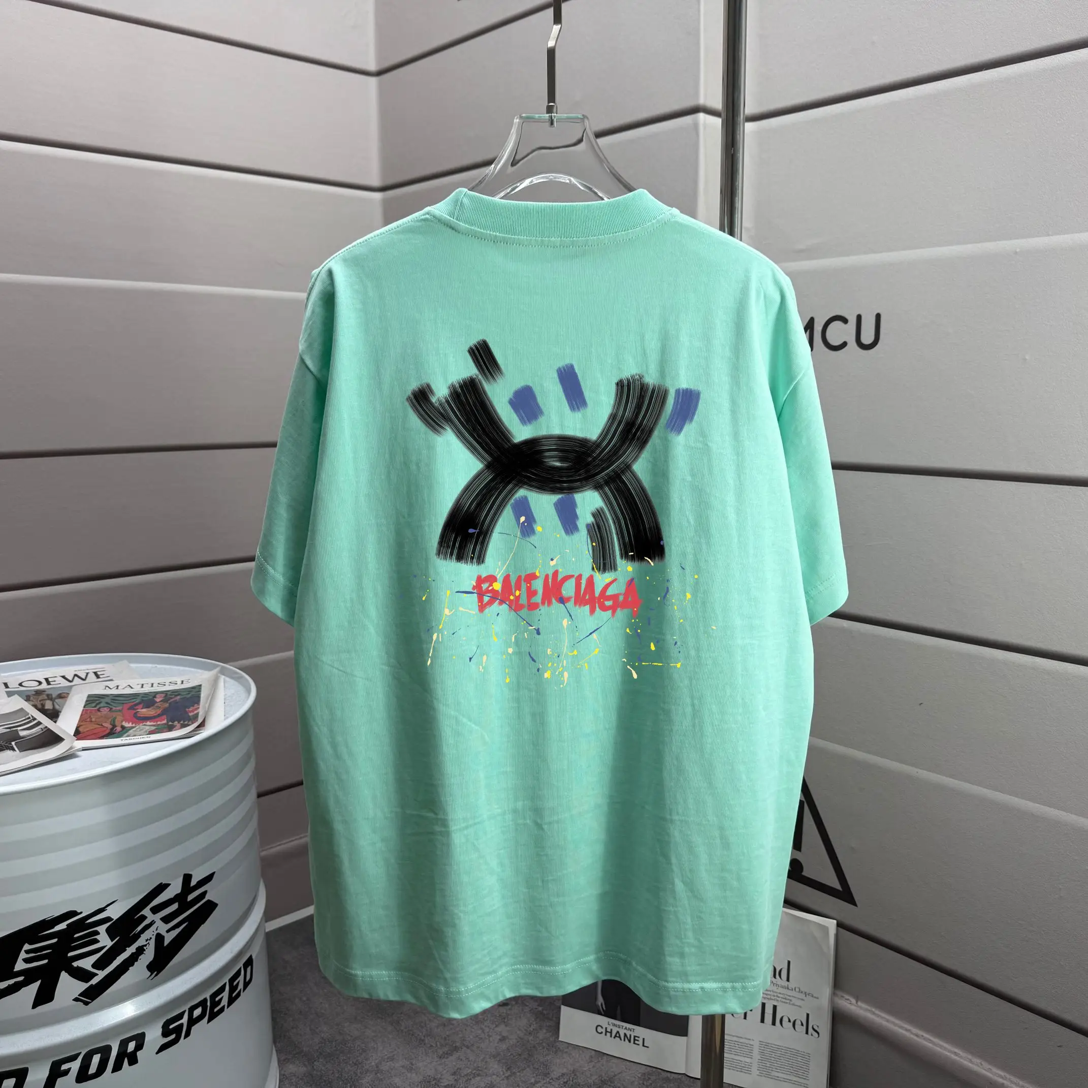 Balenciaga Graphic Print Cotton Jersey T-Shirt D15013318