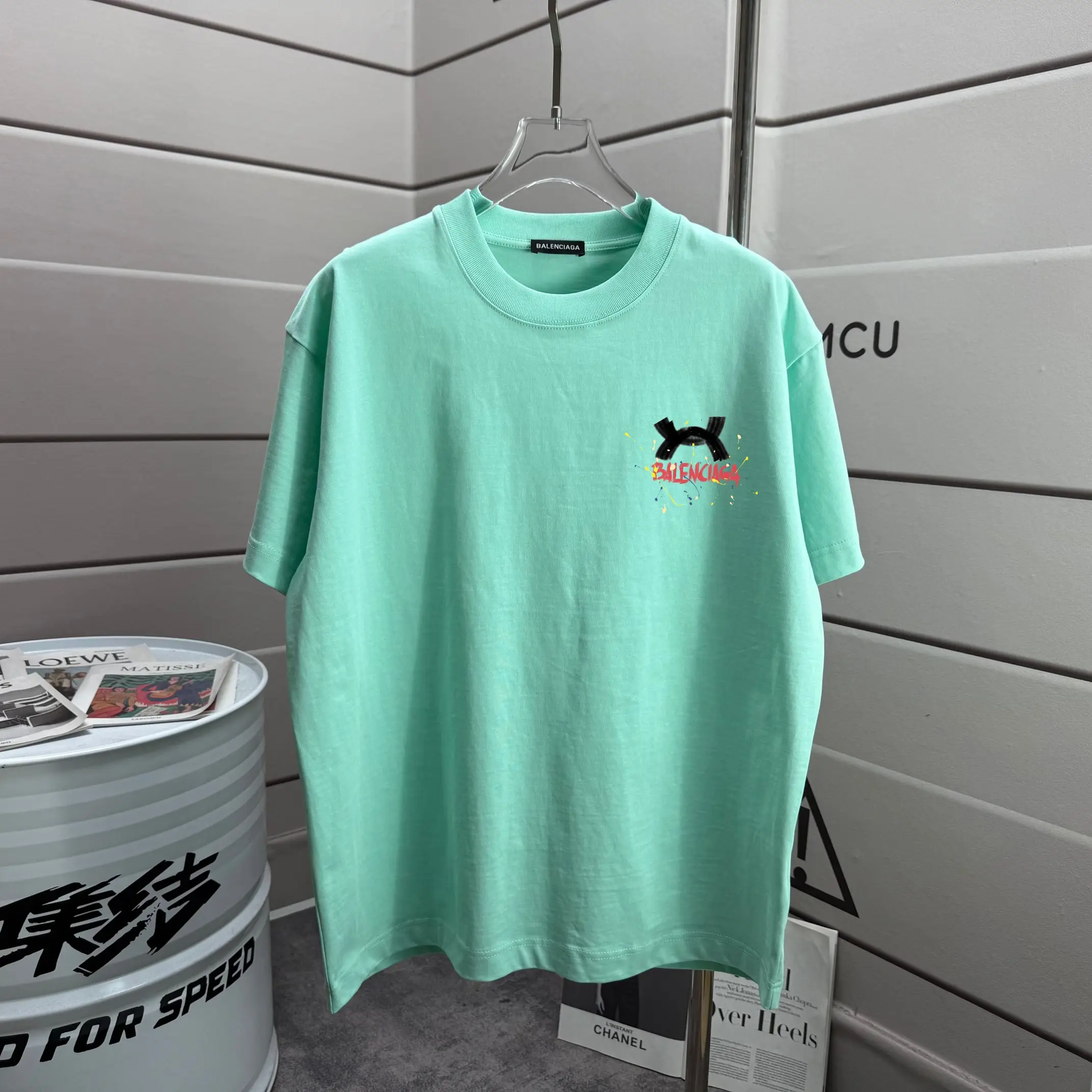 Balenciaga Graphic Print Cotton Jersey T-Shirt D15013318 — view 2
