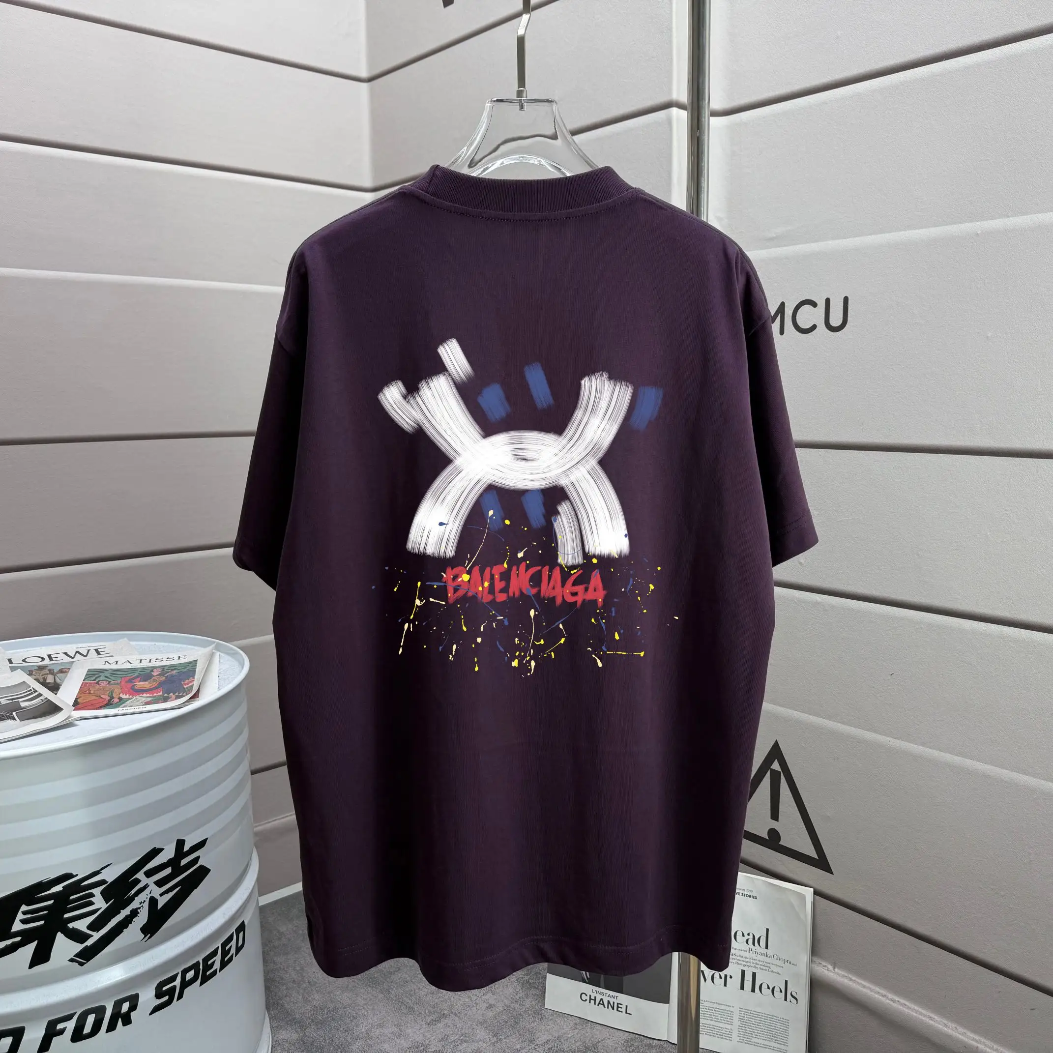 Graphic Print Oversized Cotton T-Shirt D15013317