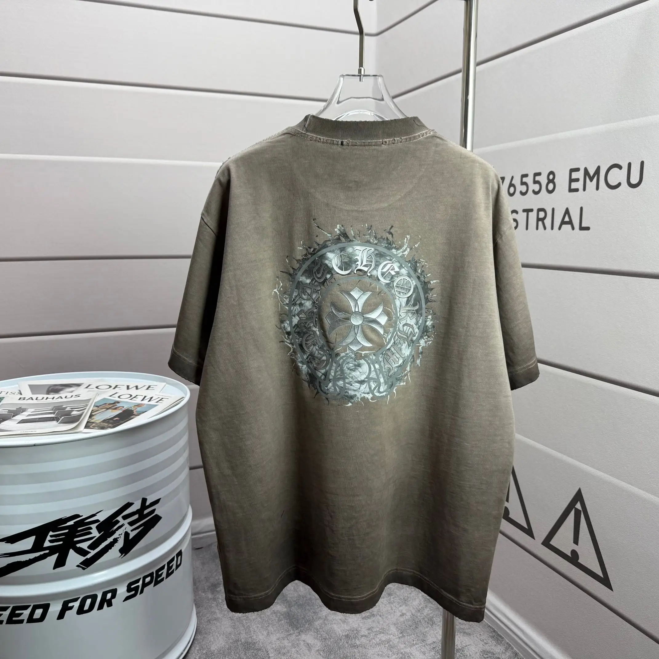 Logo Print Washed Cotton T-Shirt D15015528