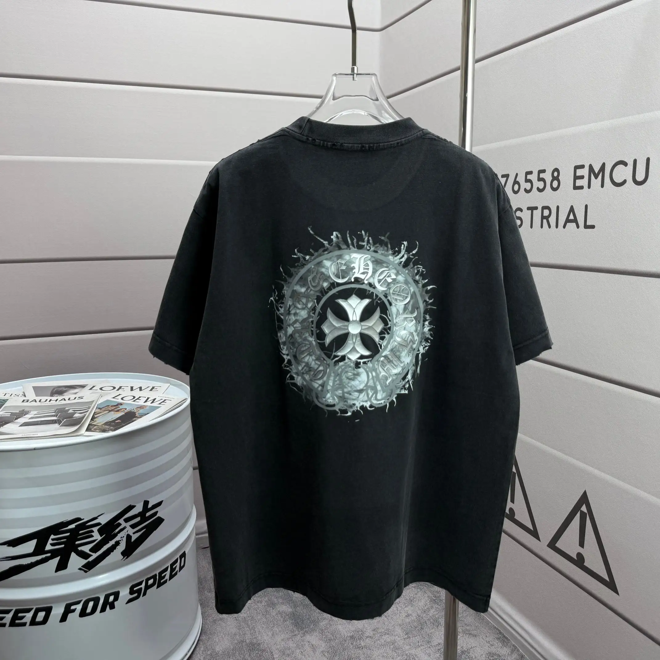 Logo Print Washed Cotton T-Shirt D15015526