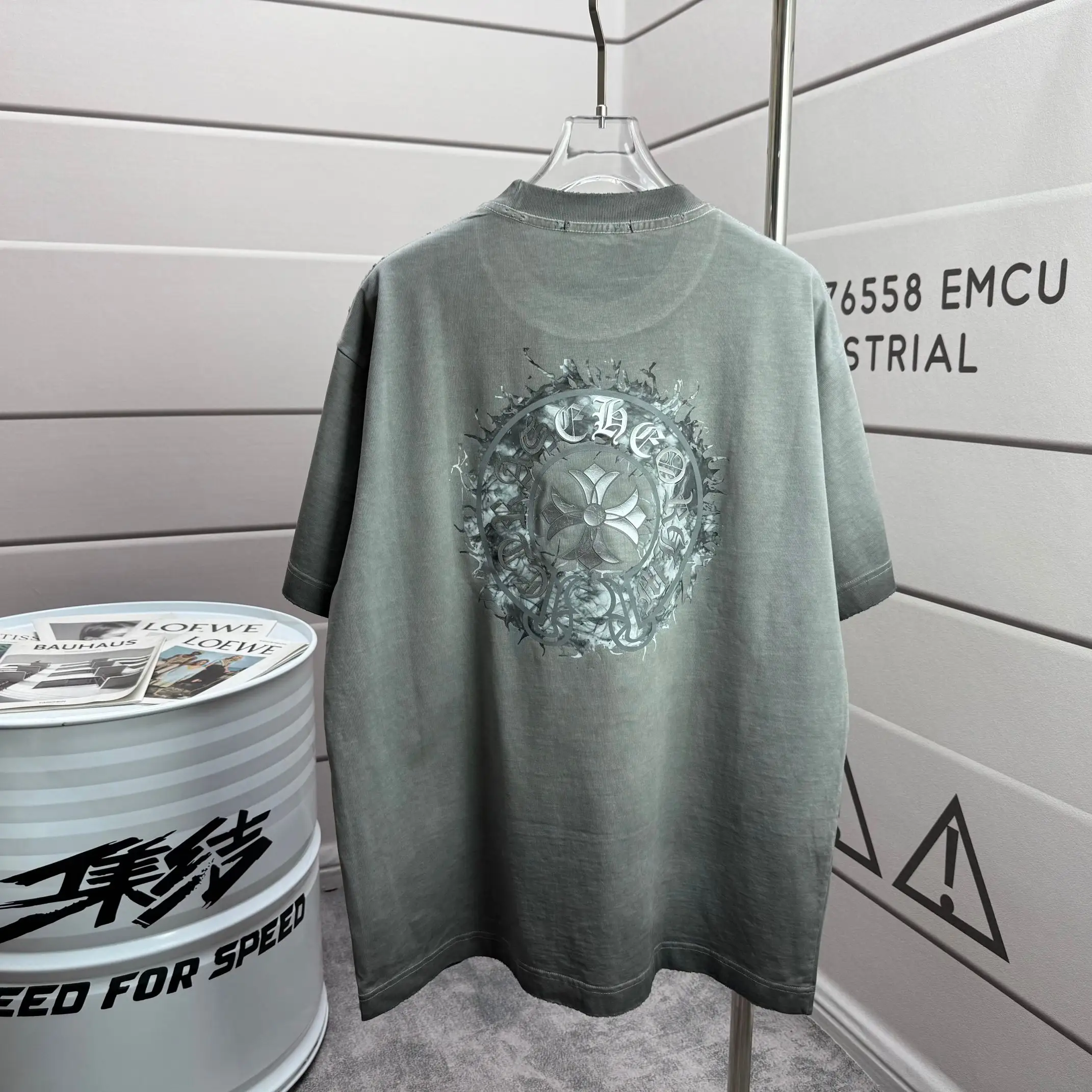 Logo Print Washed Cotton T-Shirt D15015527