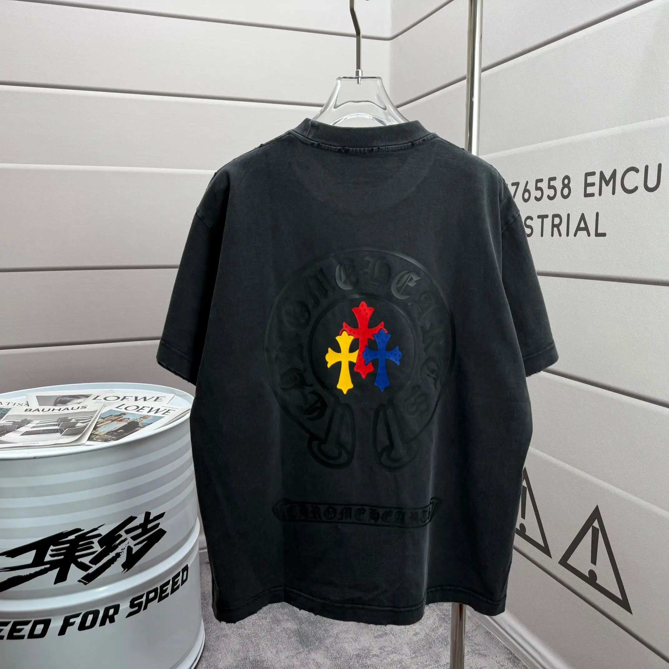 Logo-Print Washed Cotton T-Shirt D15015524