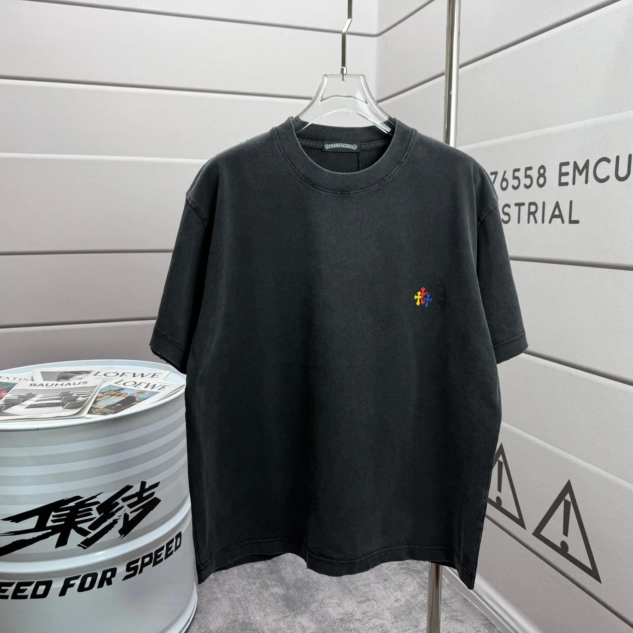 Logo-Print Washed Cotton T-Shirt D15015524 — view 2