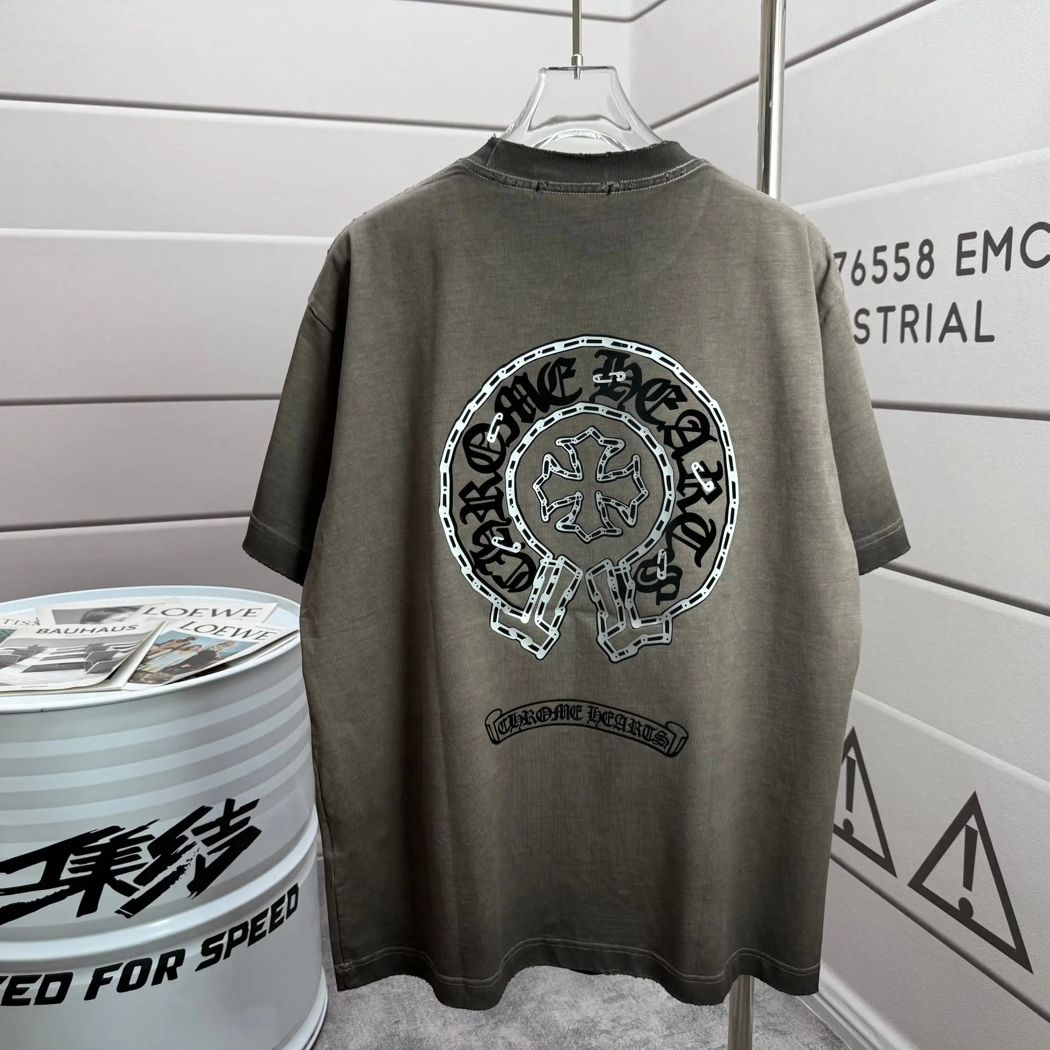 Distressed Logo Print Cotton T-Shirt D15012521 — view 2