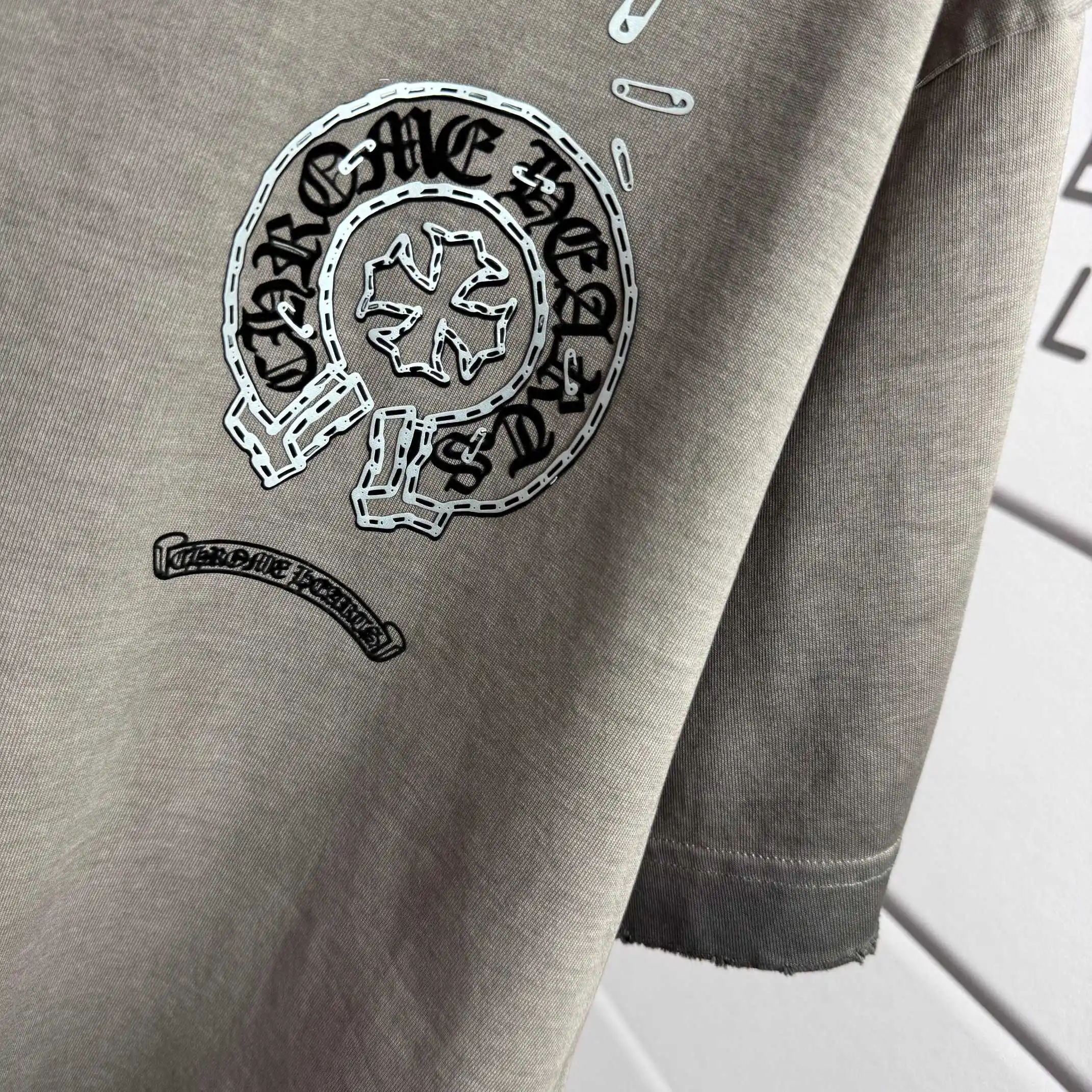 Distressed Logo Print Cotton T-Shirt D15012521 — view 6