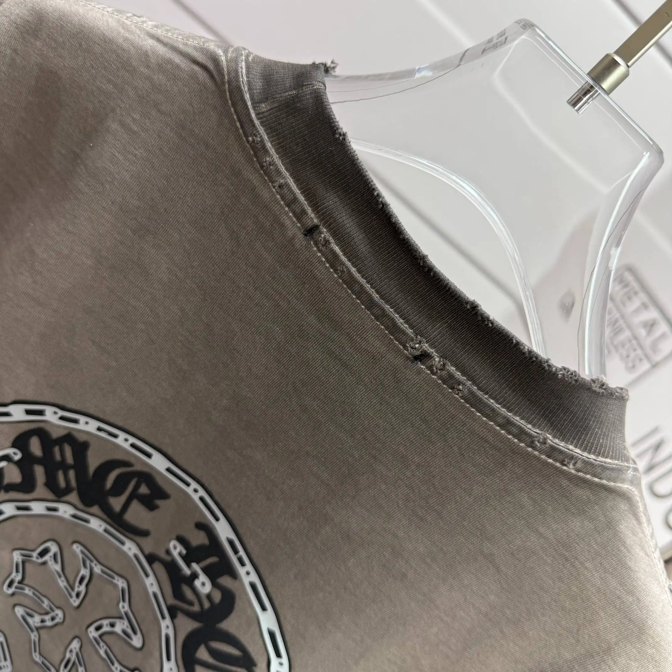 Distressed Logo Print Cotton T-Shirt D15012521 — view 8