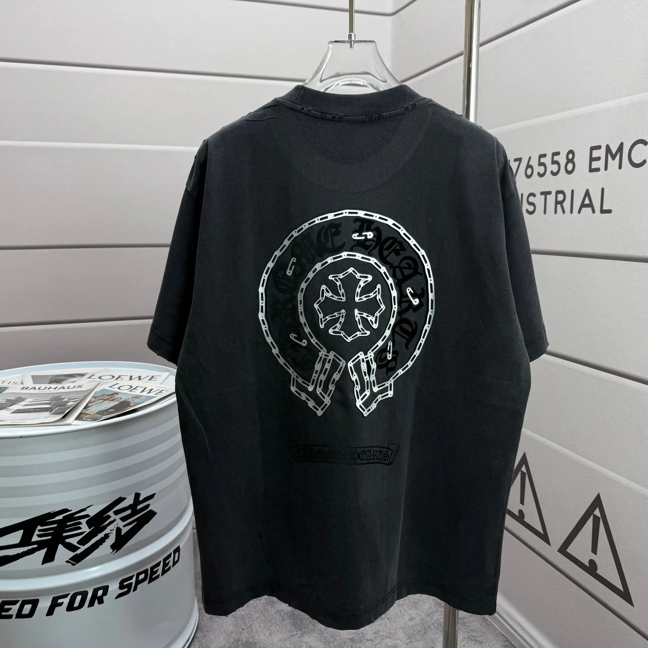 Distressed Logo Print Cotton T-Shirt D15012519 — view 2