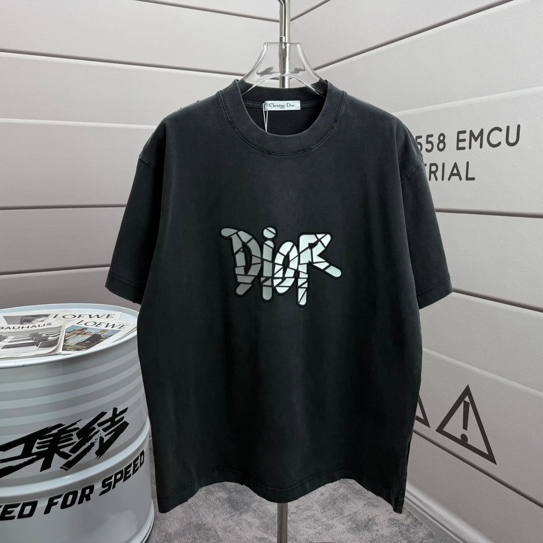Logo-Print Washed Cotton T-Shirt D15015556