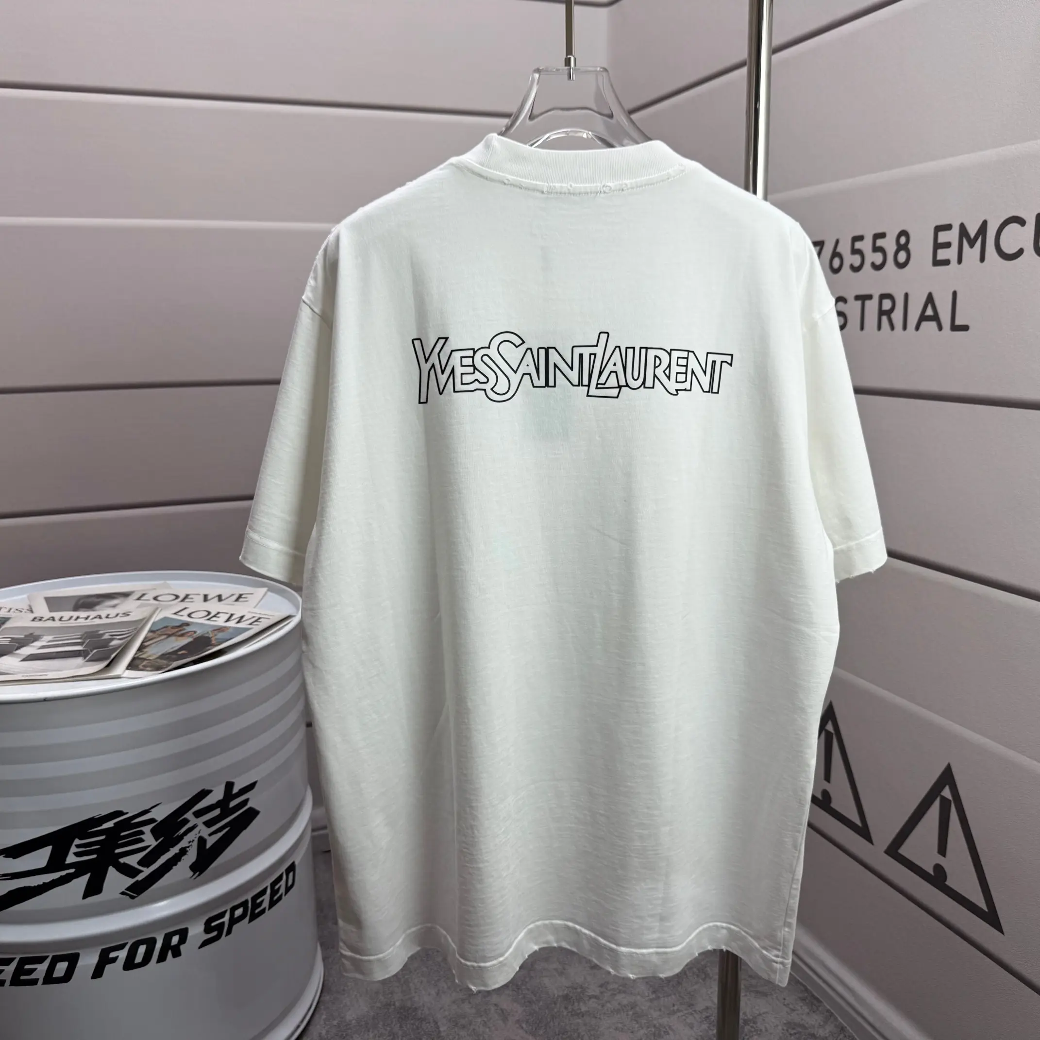 Logo Print Distressed Cotton T-Shirt D15012530