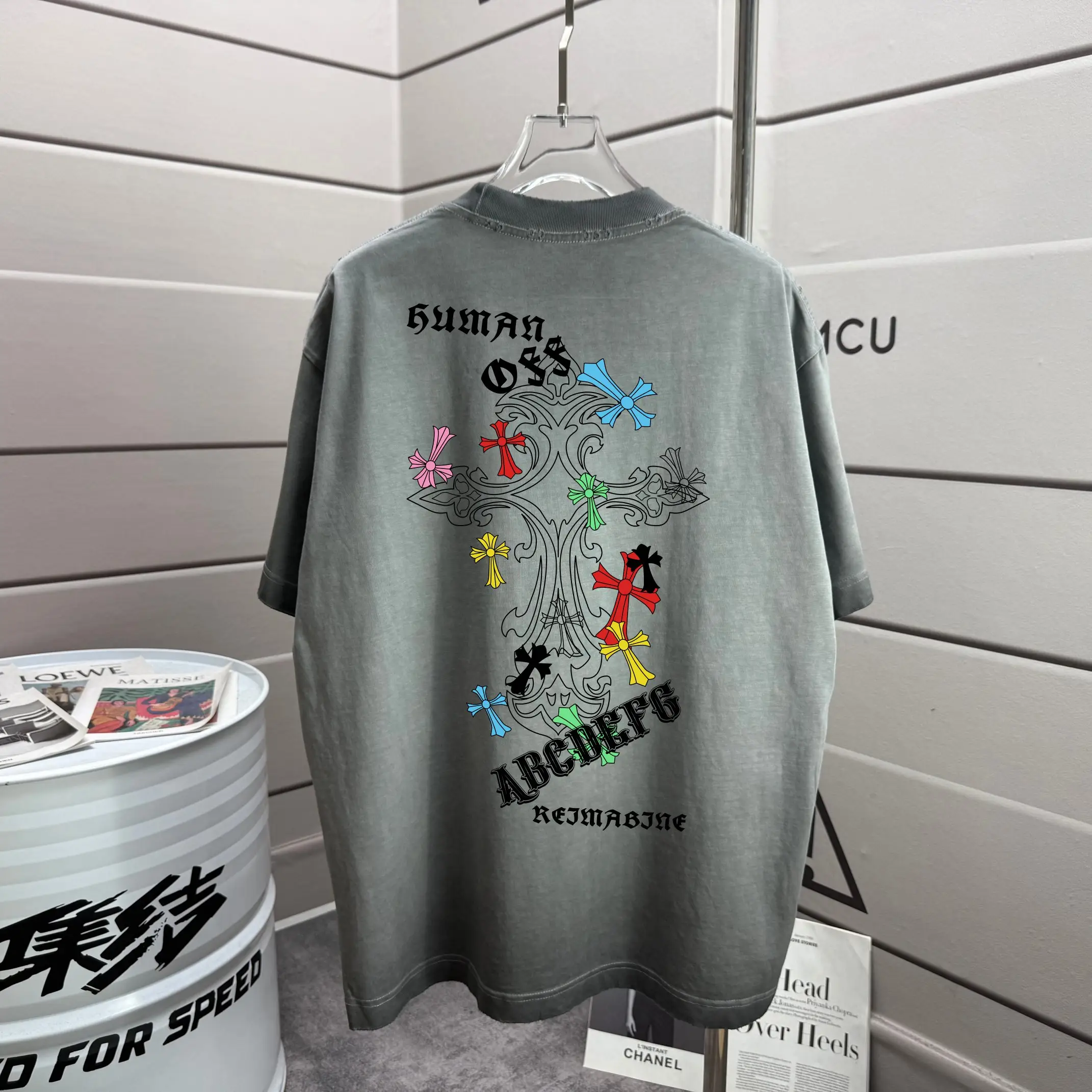 Distressed Graphic Print Cotton T-Shirt D16013266