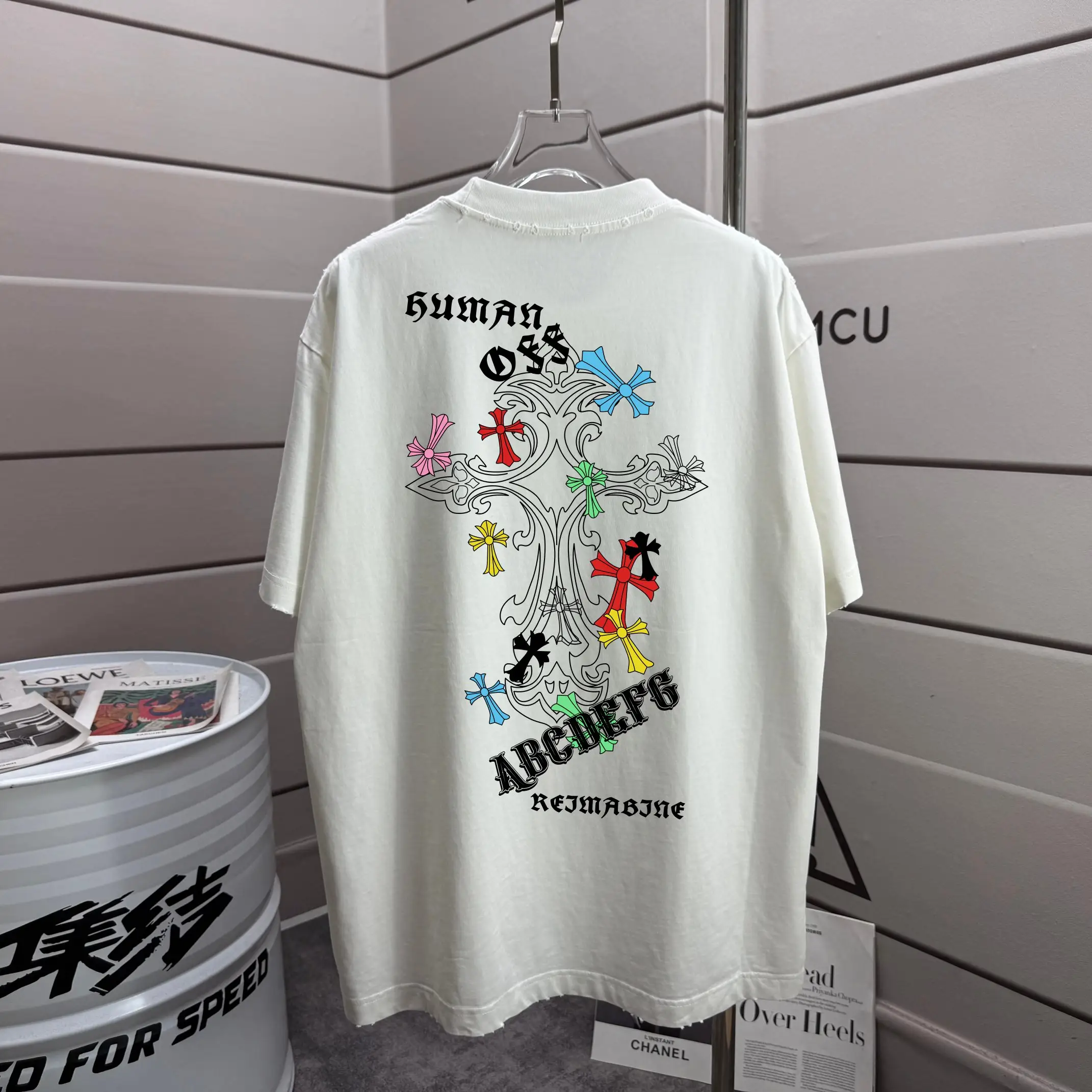 Distressed Graphic Print Cotton T-Shirt D16013264