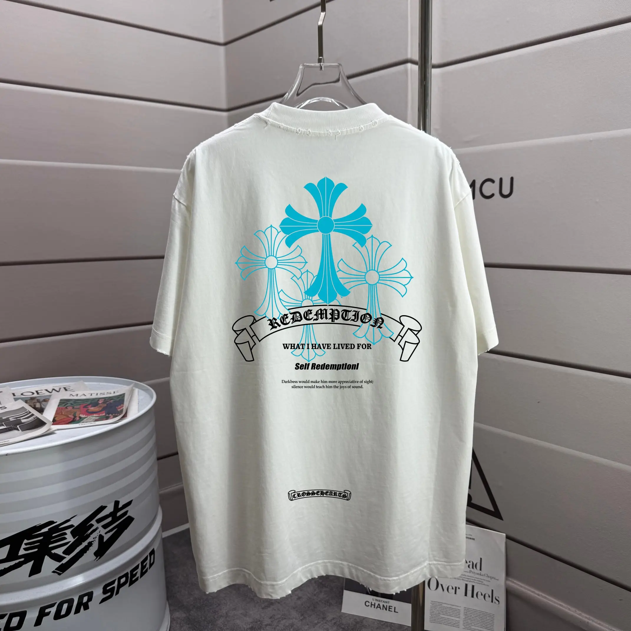 Distressed Graphic Print Cotton T-Shirt D16013260