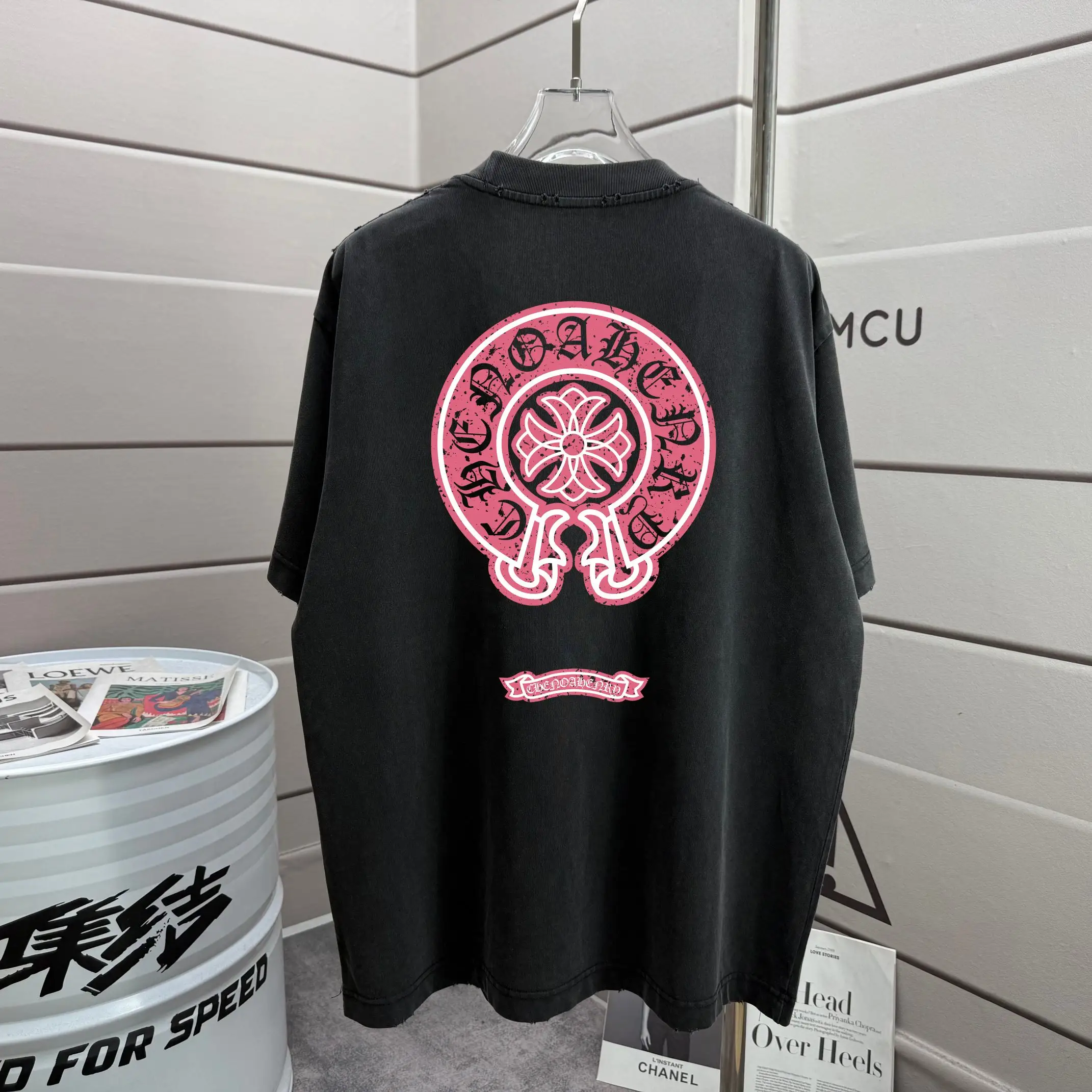 Washed Graphic Print Cotton T-Shirt D16013257