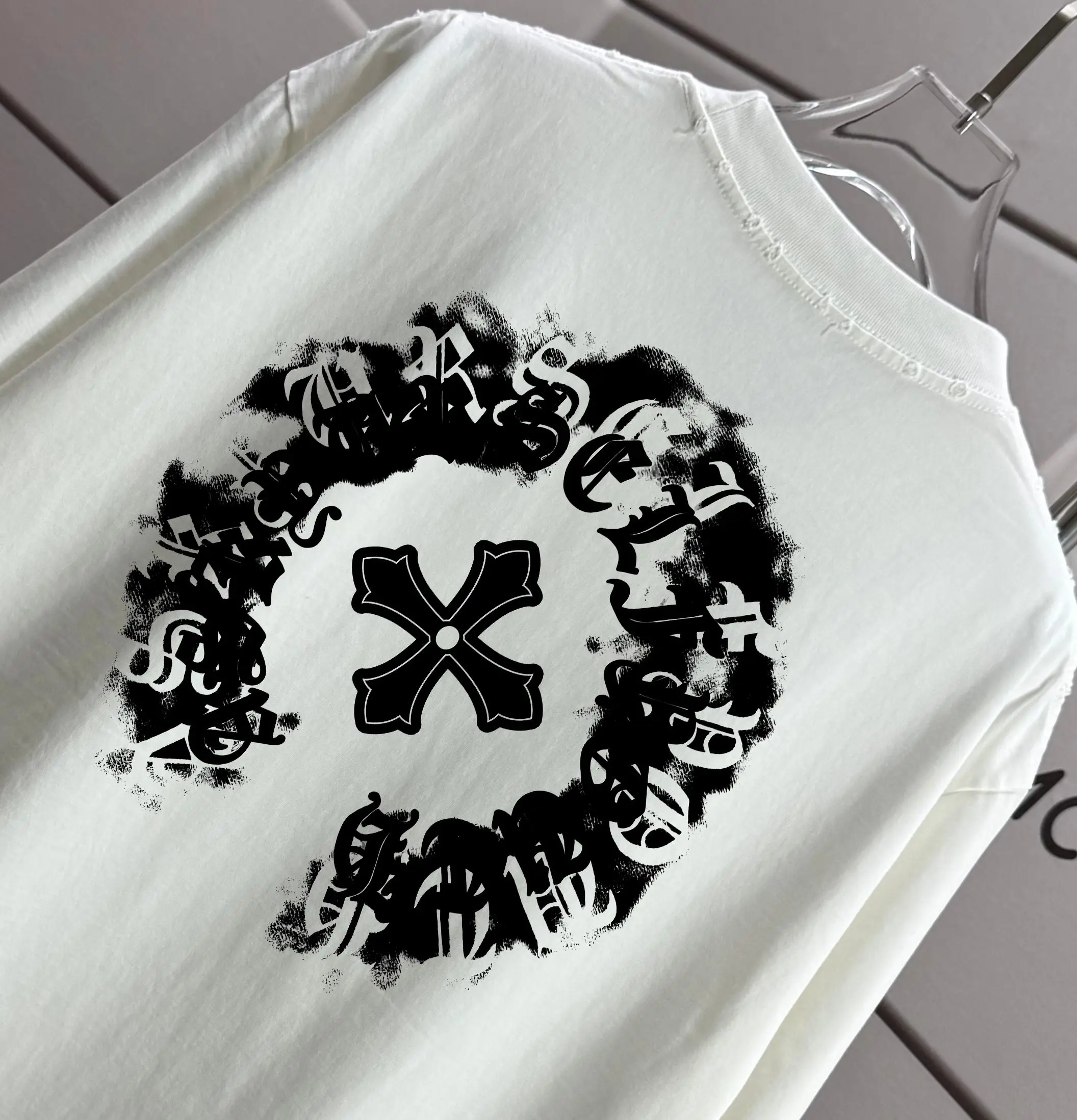 Distressed Graphic Print Cotton T-Shirt D16013276 — view 3