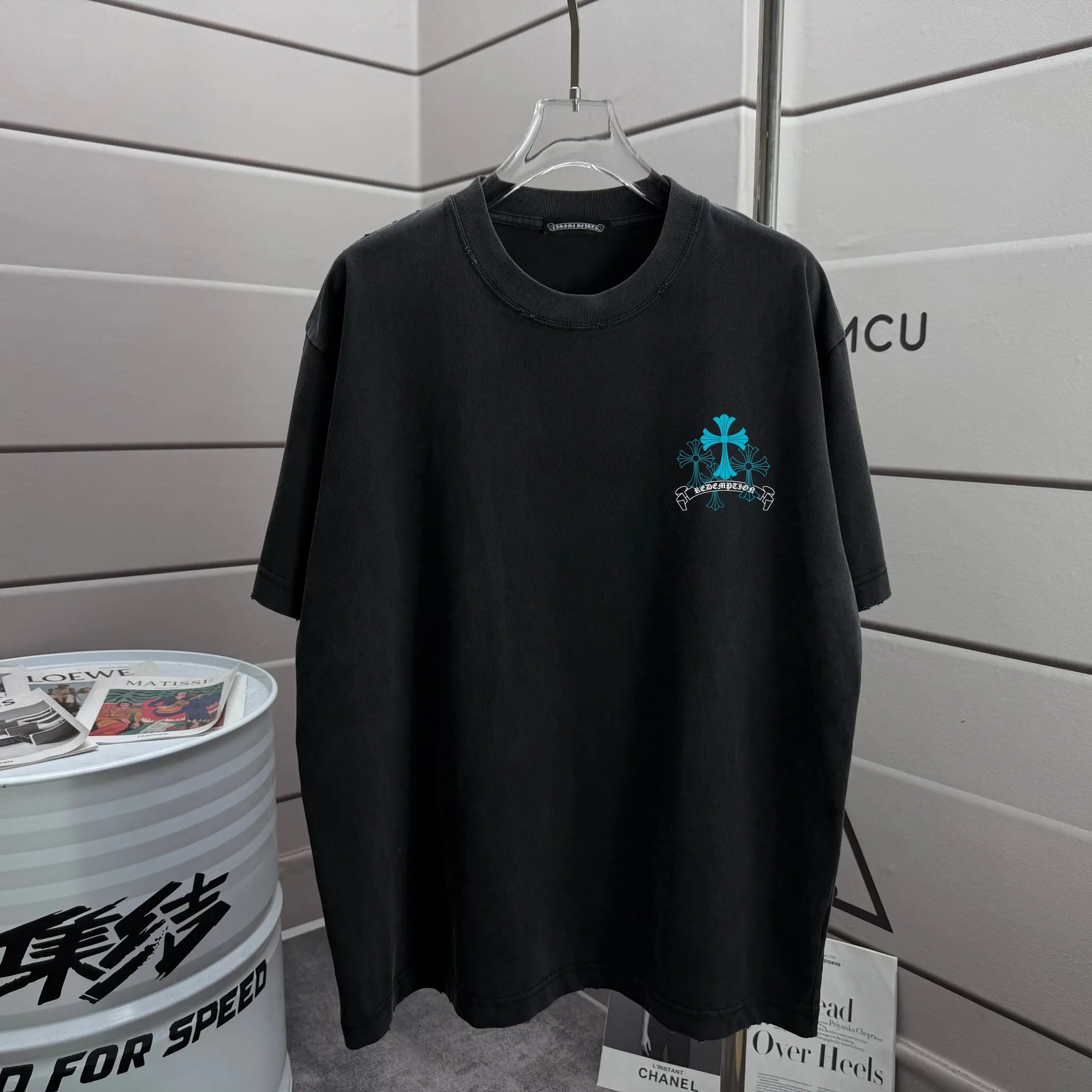 Distressed Graphic Print Cotton T-Shirt D16013261 — view 2