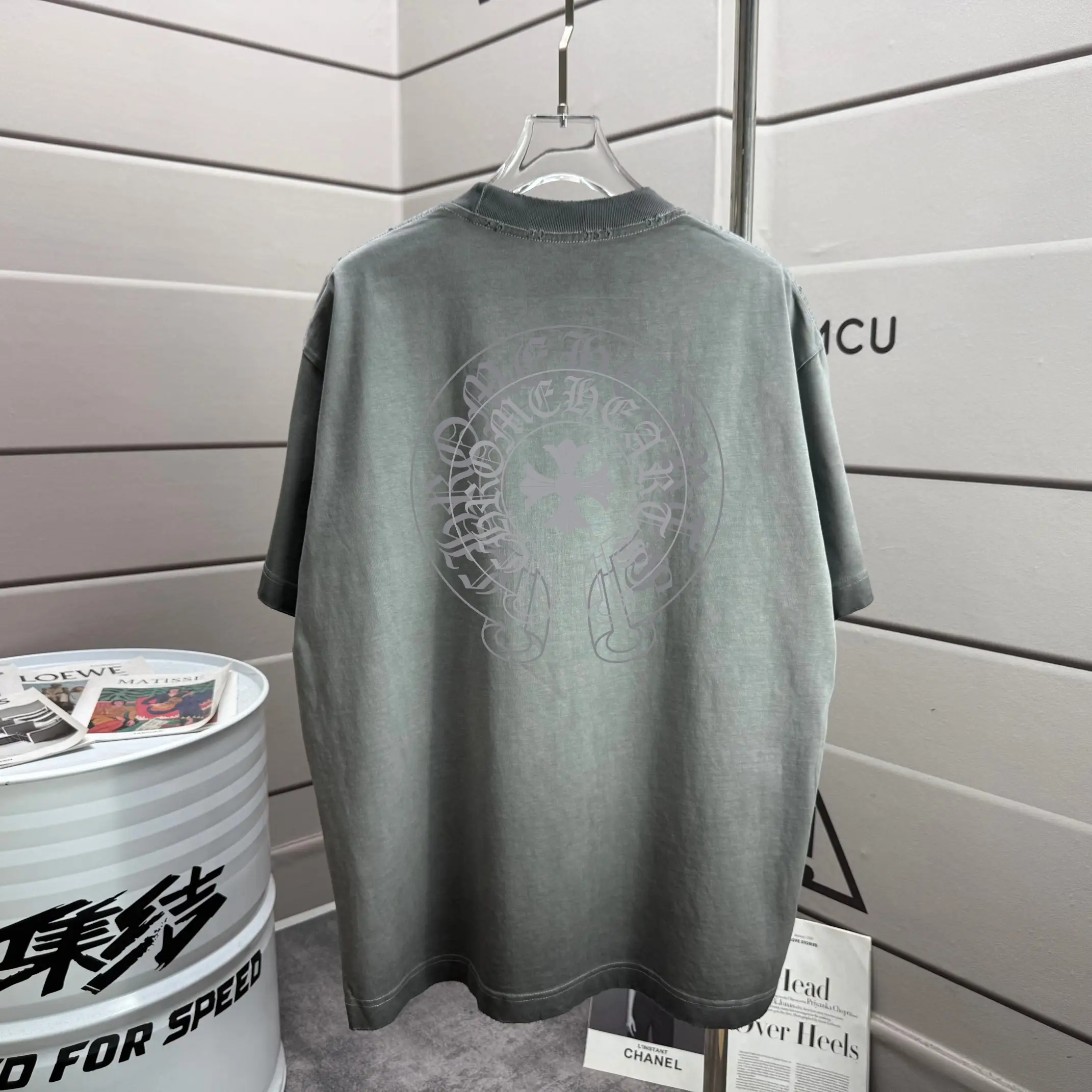 Logo Print Distressed Cotton T-Shirt D16013282