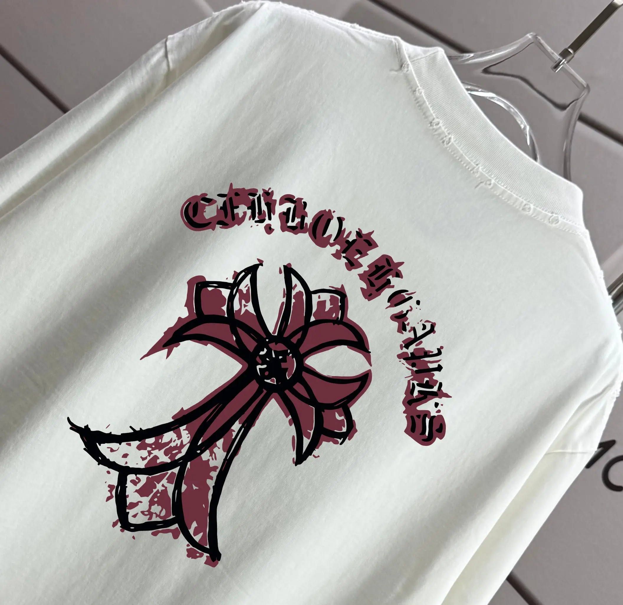 Distressed Graphic Print Cotton T-Shirt D16013272 — view 3