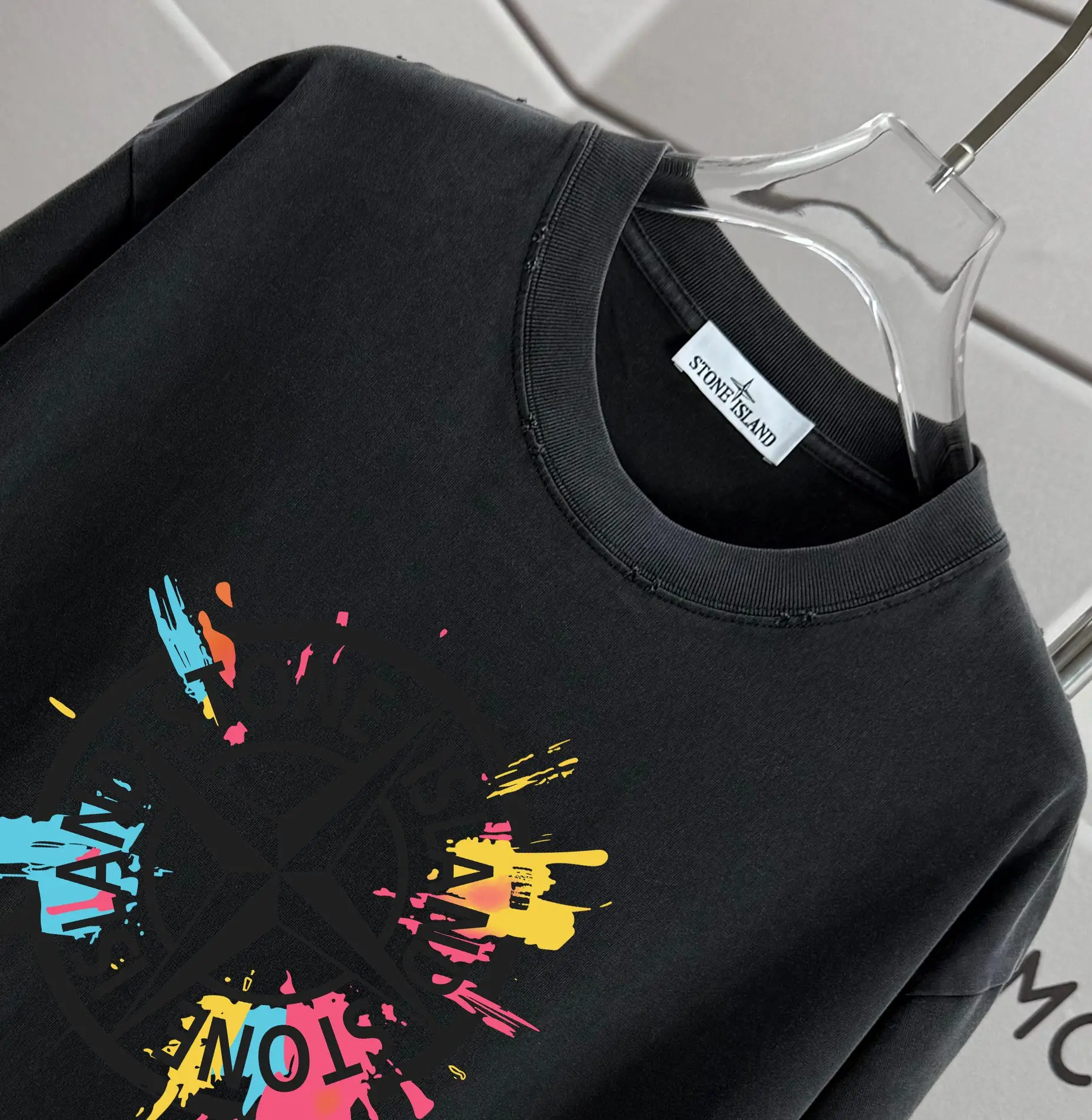 Distressed Logo Graphic Cotton T-Shirt D16013308 — view 3