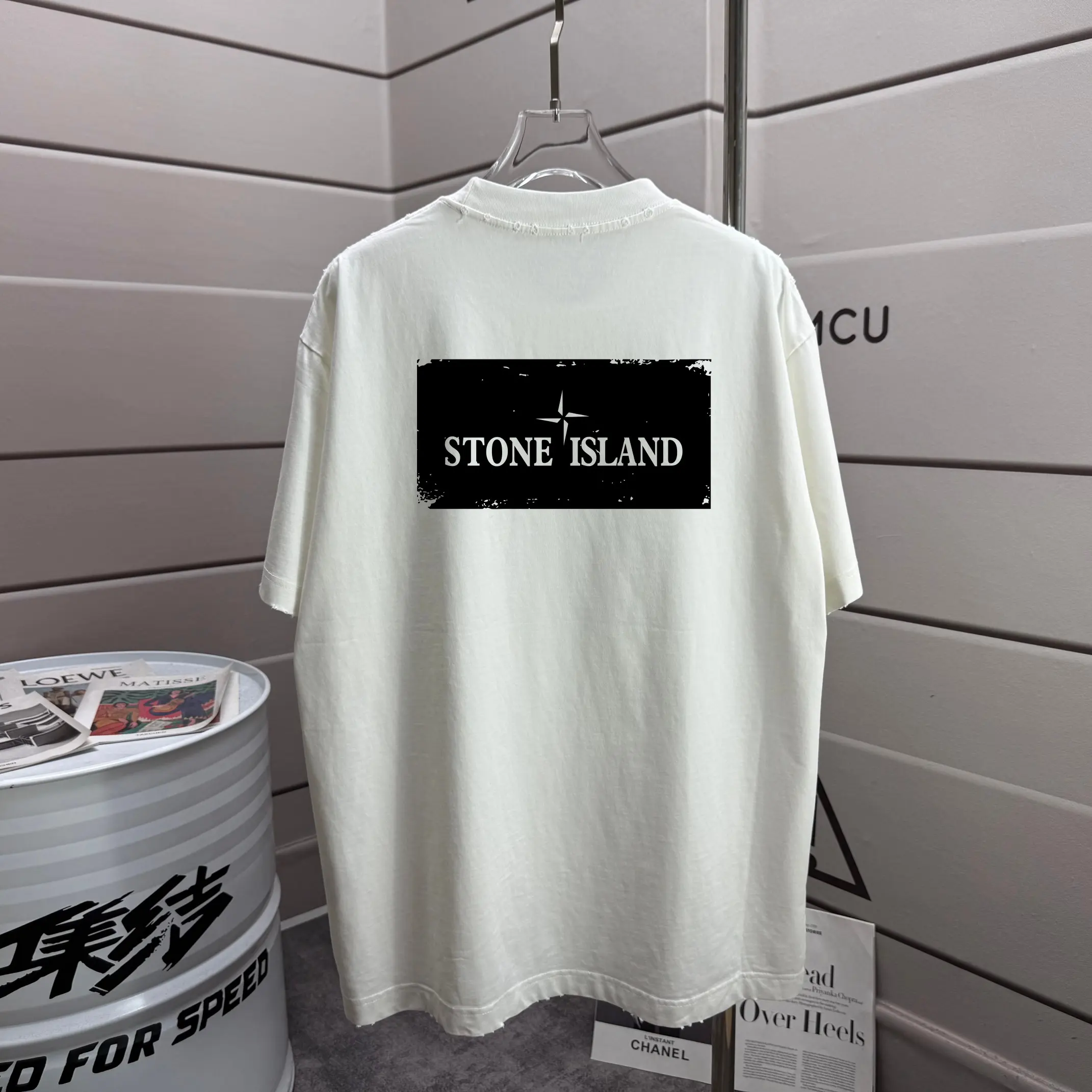 Logo Print Distressed Cotton T-Shirt D16013288 — view 2